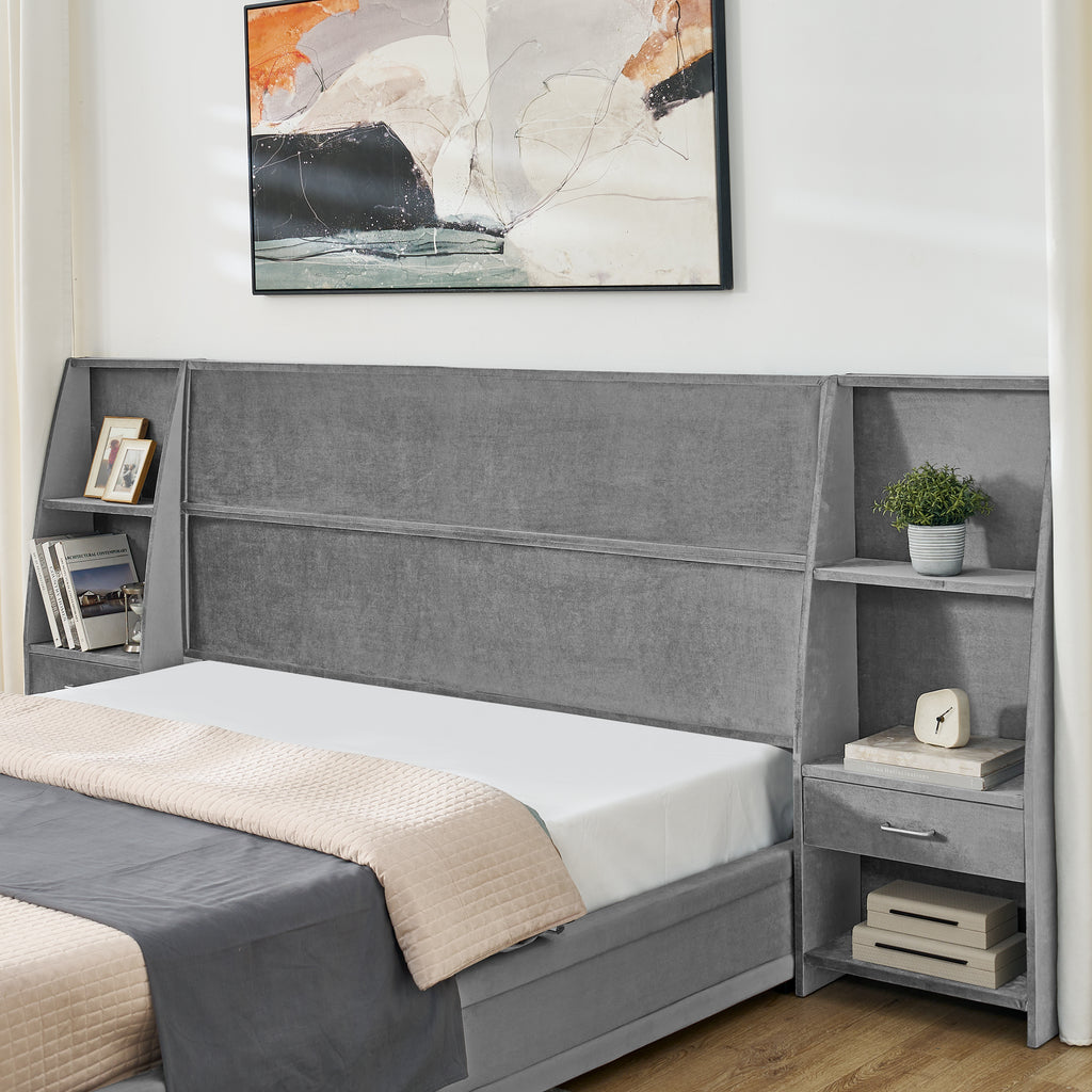 Dagny Velvet Queen Platform Bed Frame