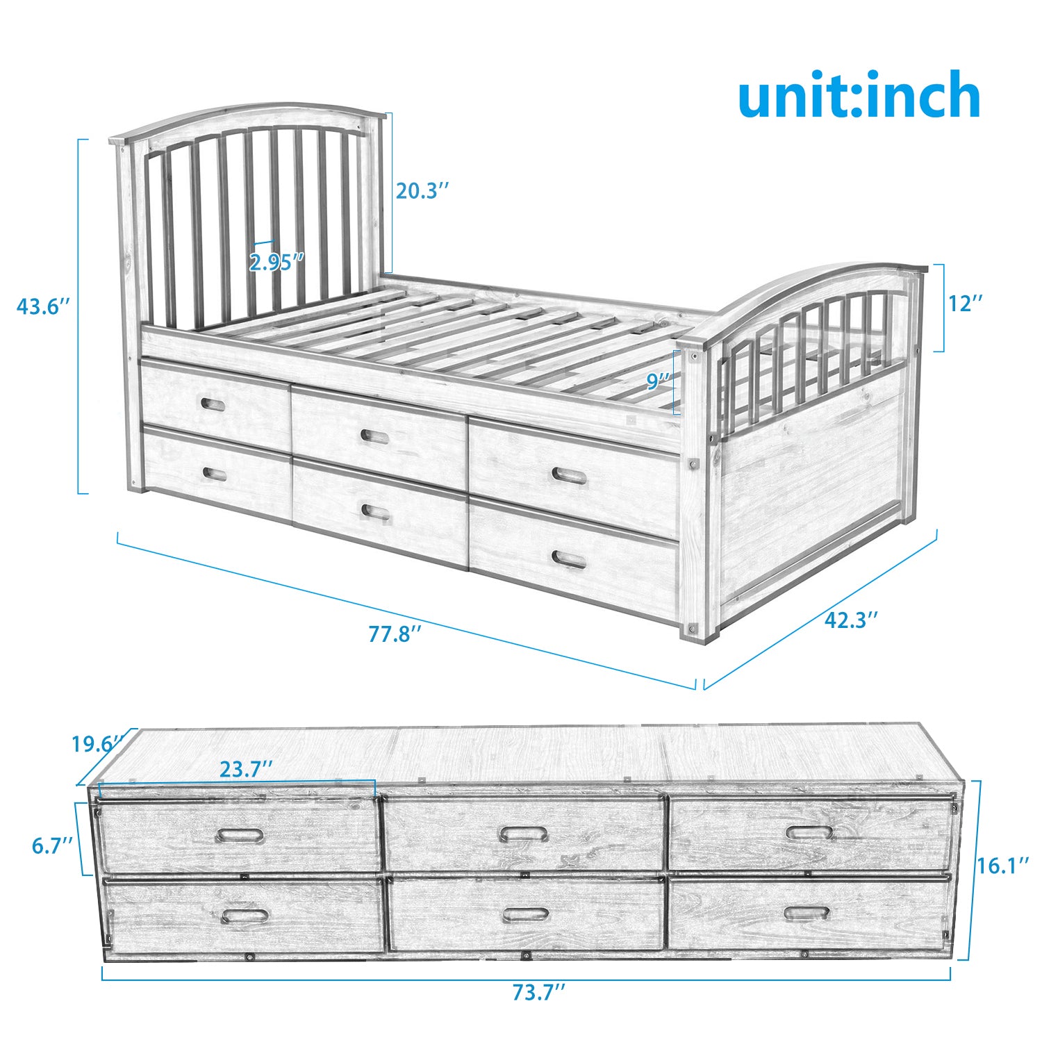 Frode Solid Wood Twin Platform Bed Frame