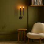 Klassieke metalen kaarsvormige wandlamp