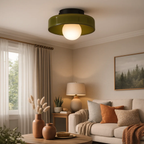Modern ceiling lamp with round shade for bright light