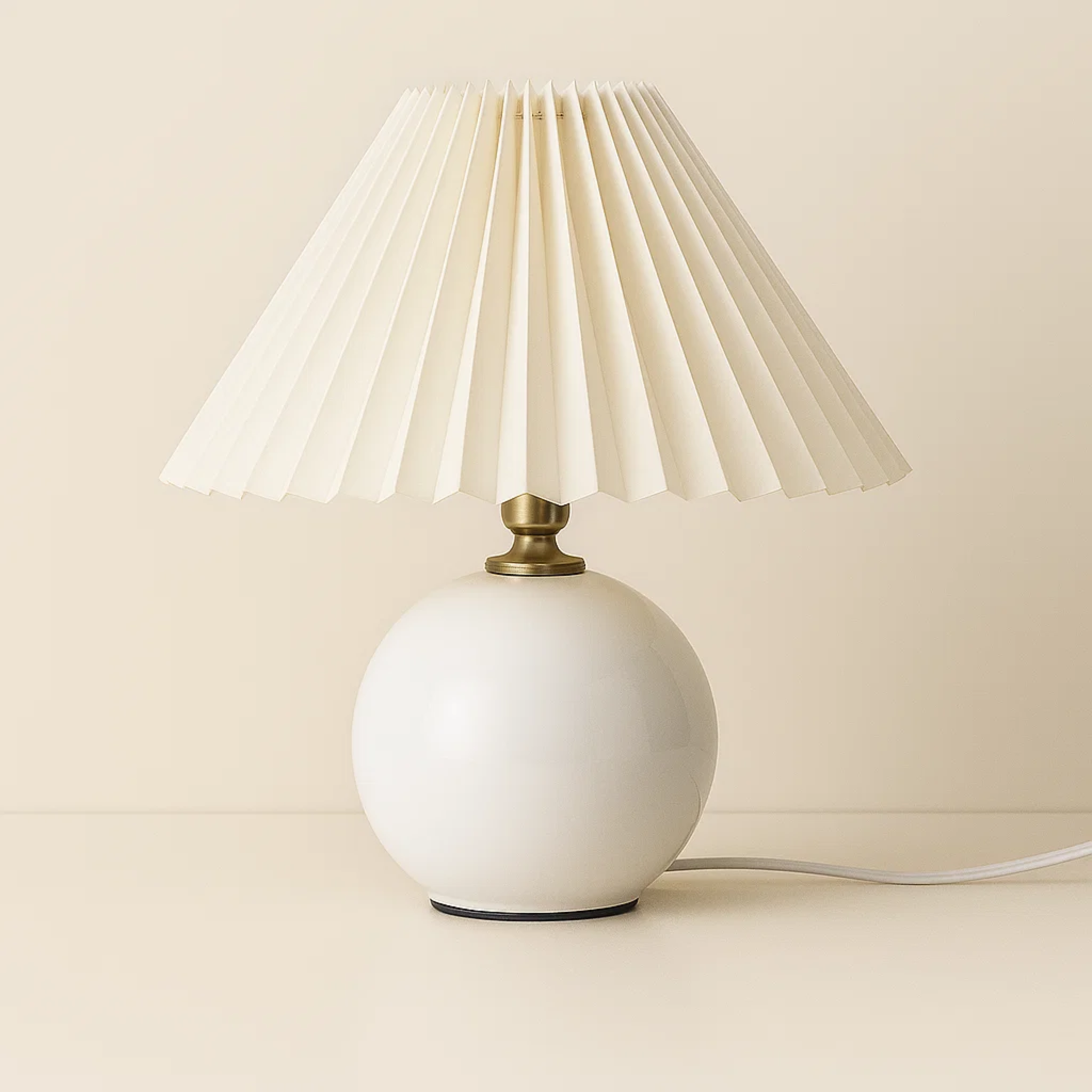 Tafellamp met geplooide kap