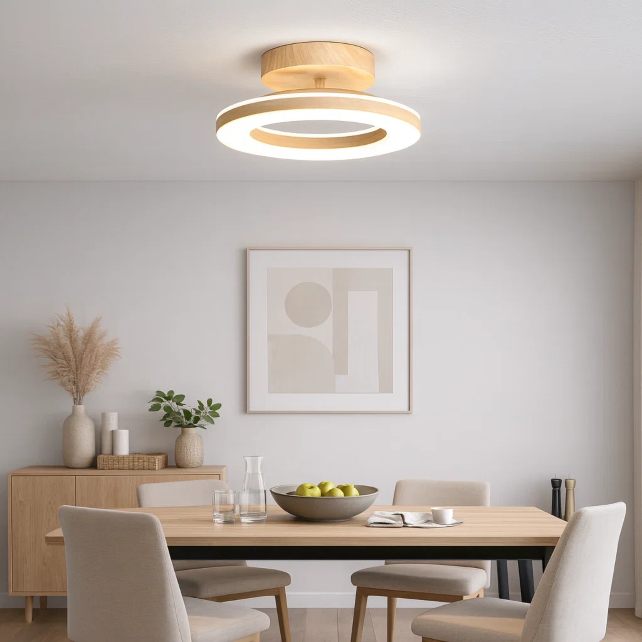 Strakke ronde plafondlamp in Scandinavische stijl