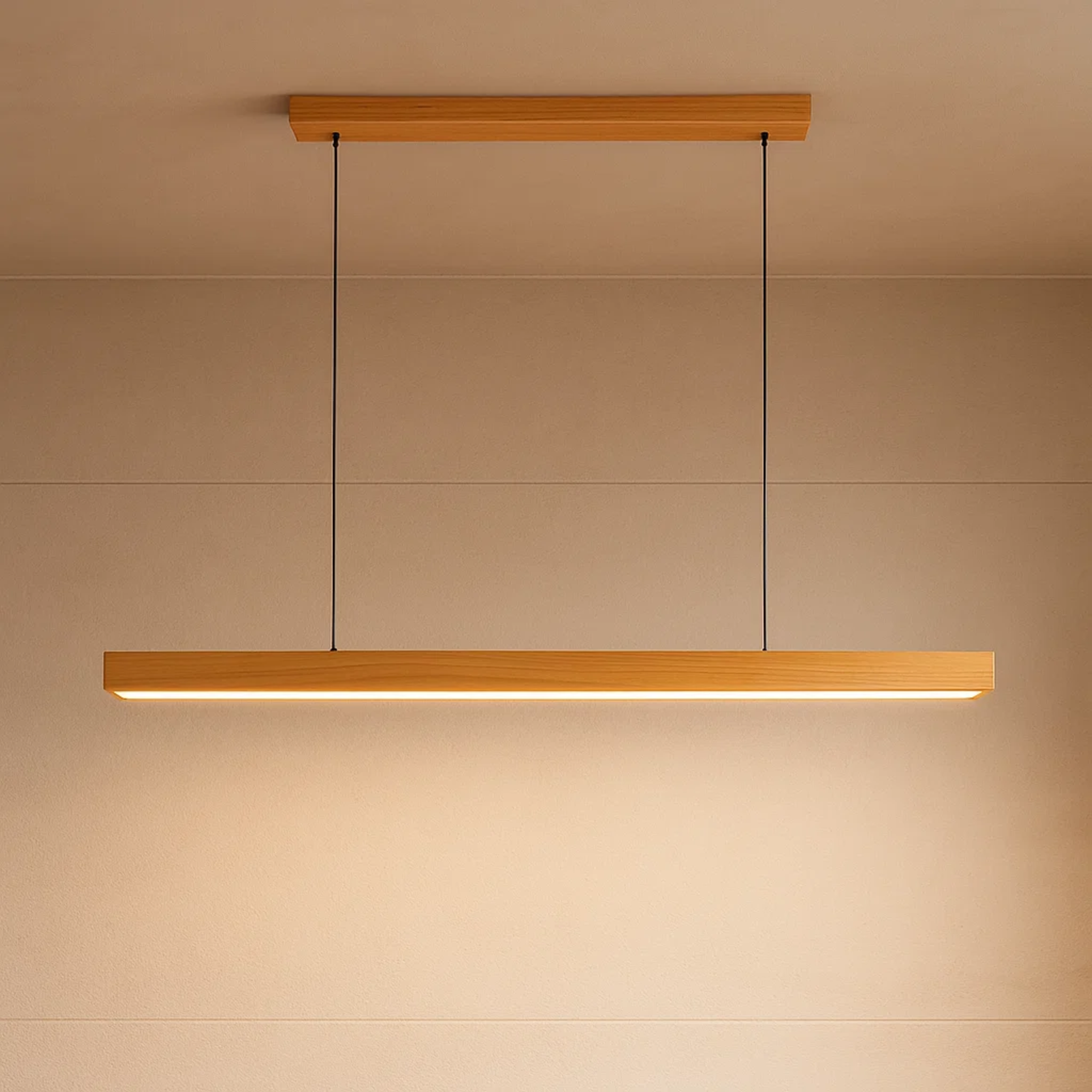 Strakke minimalistische scandinavische houten hanglamp