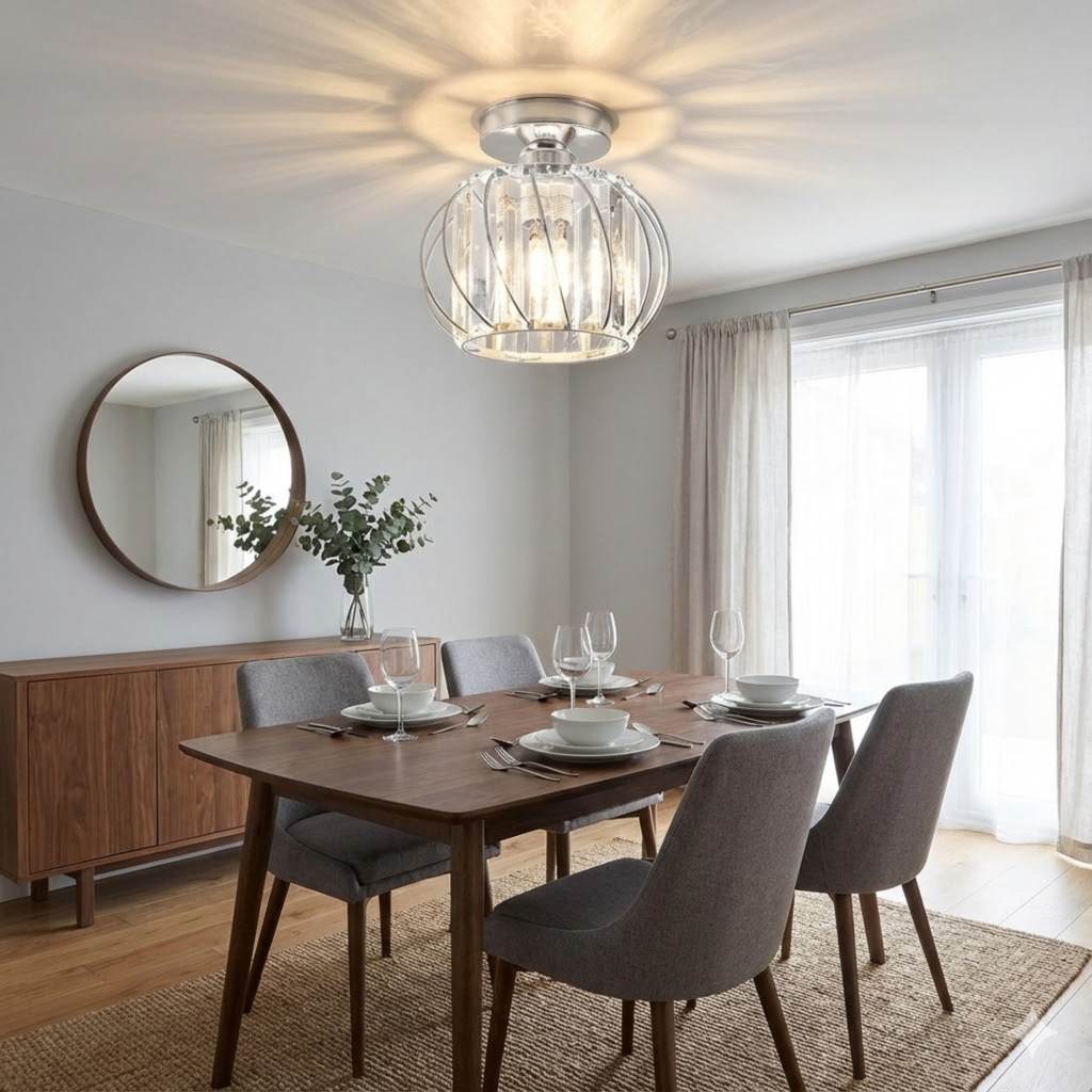 Modern ceiling lamp with soft light pattern