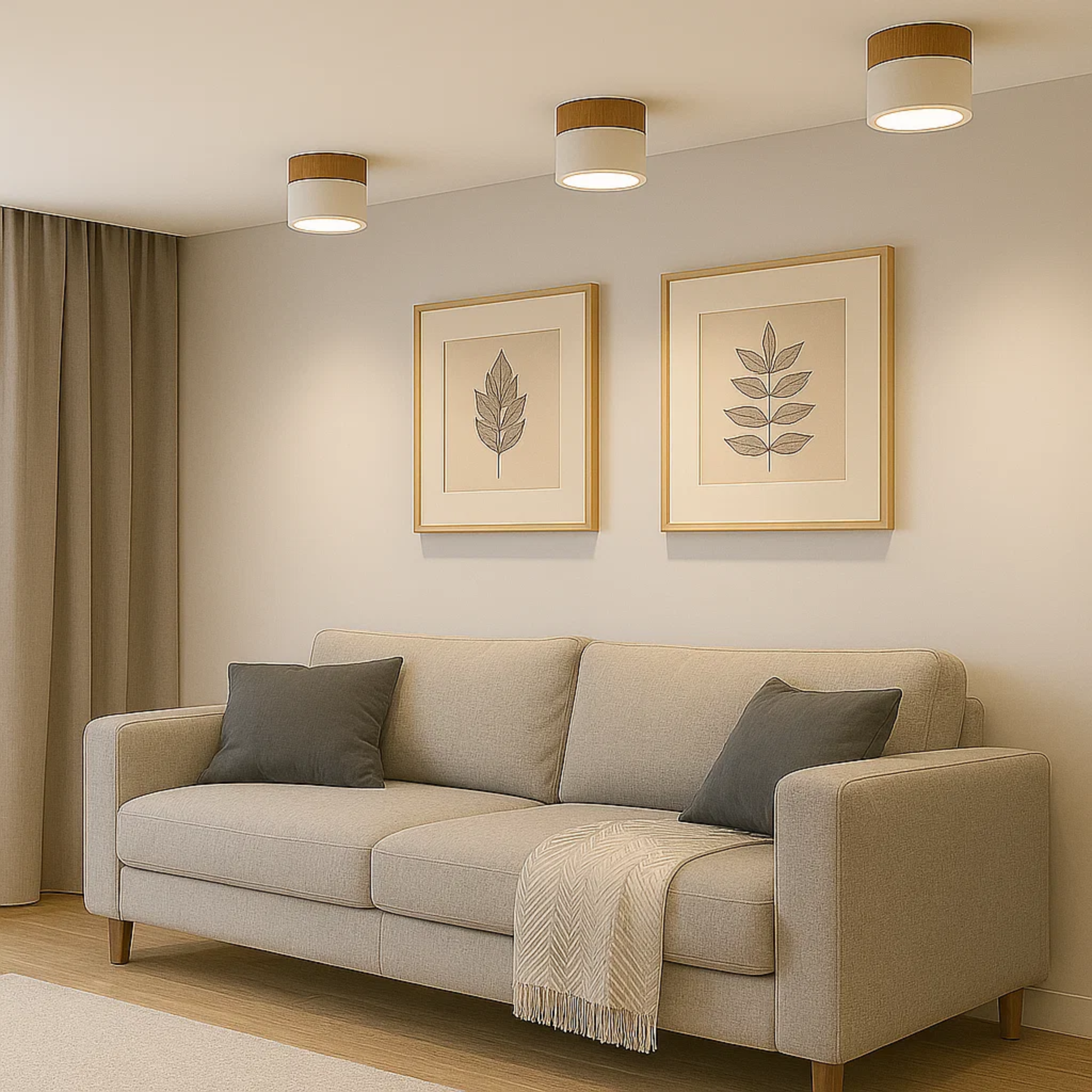 LED-plafondspot met houtaccent