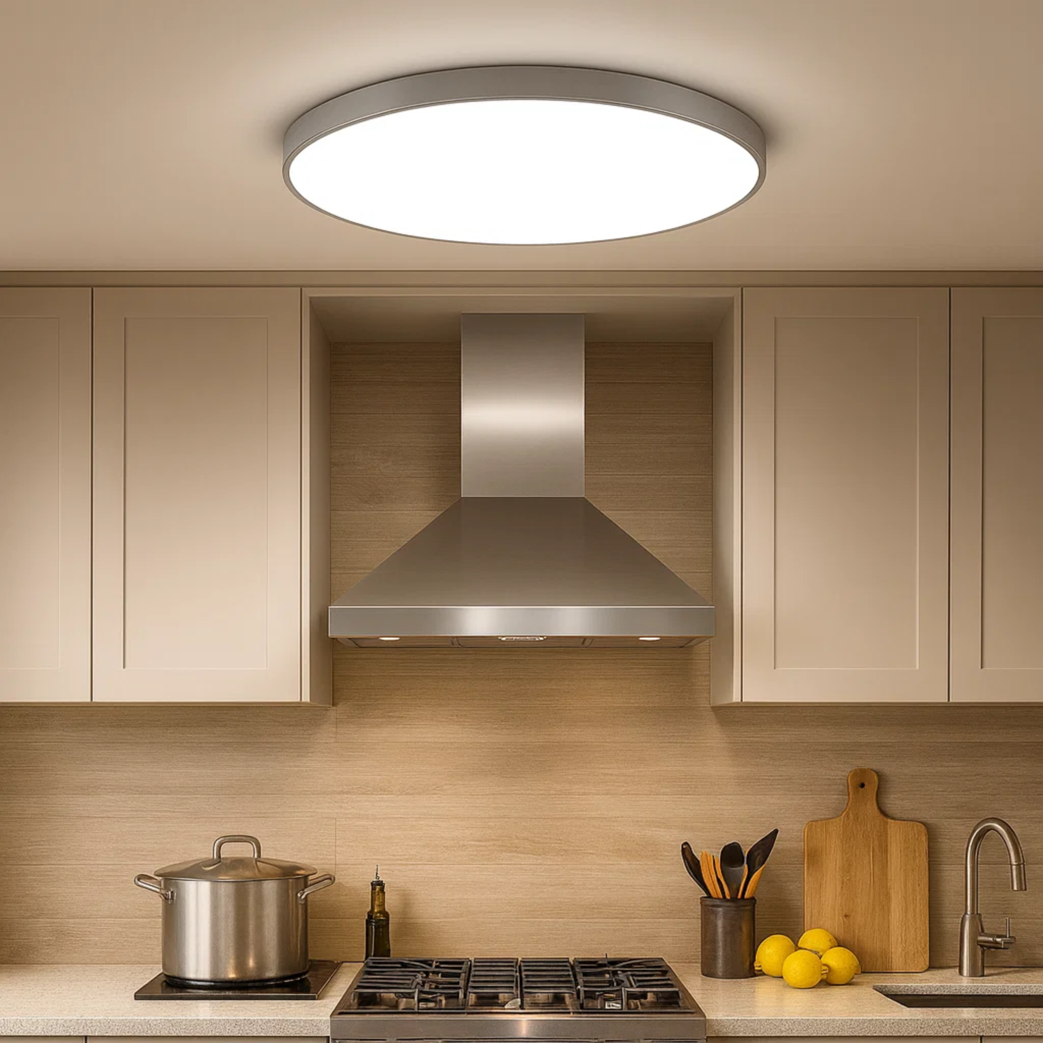 Moderne strakke ronde plafondlamp