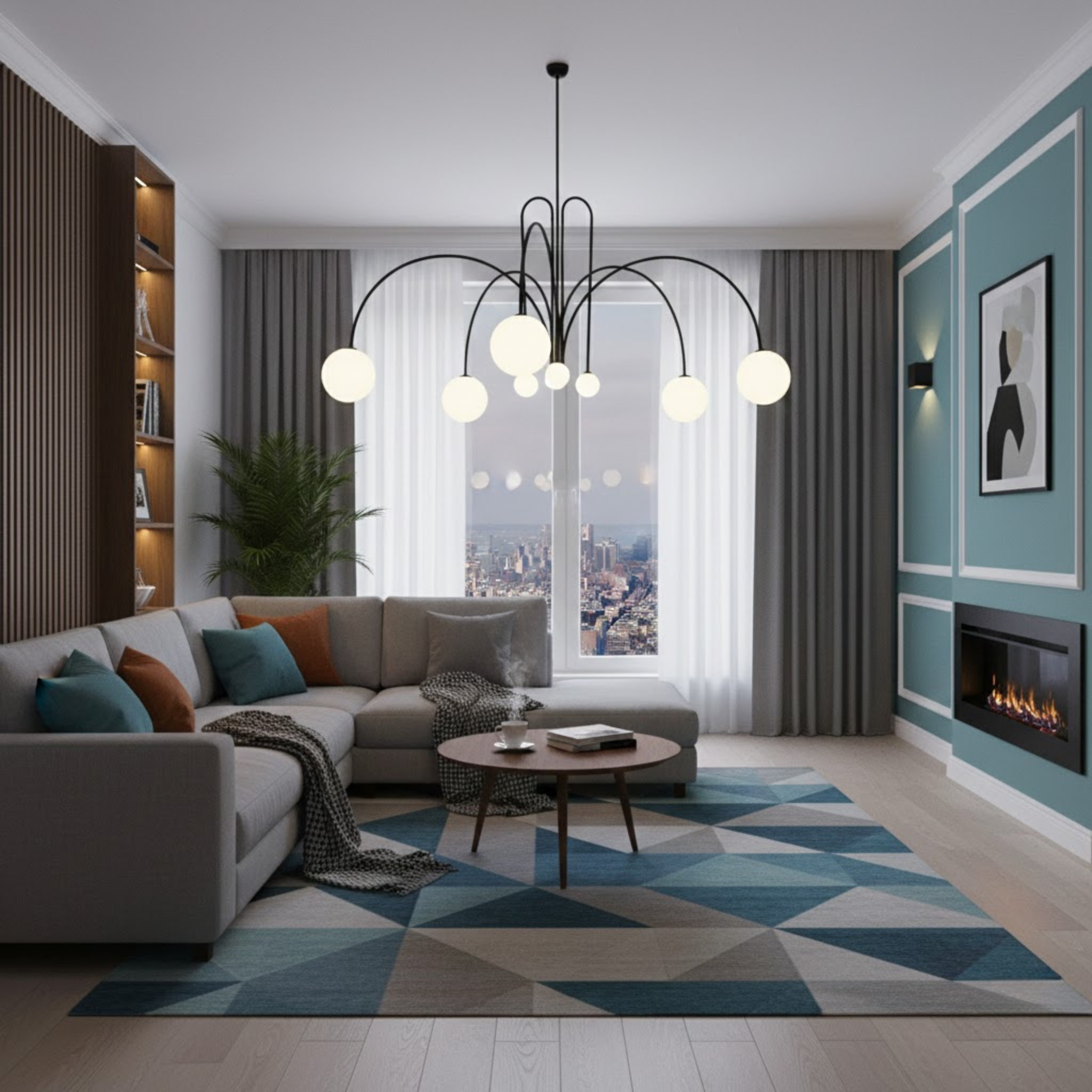 Design hanglamp met ronde lichtbollen