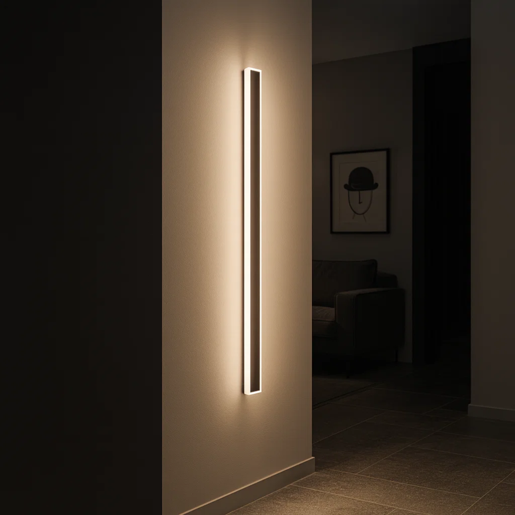 Moderne slanke LED wandlamp