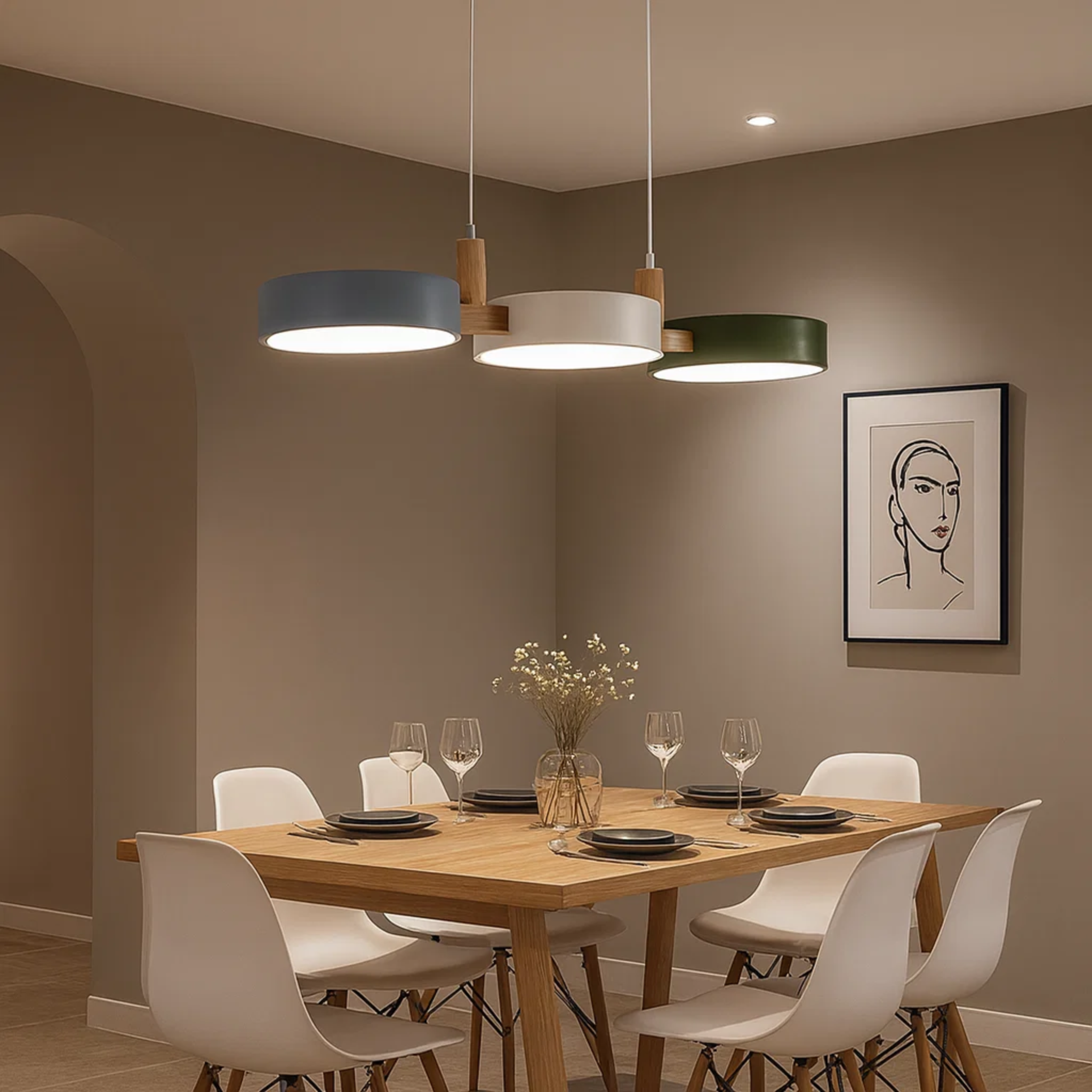 Scandinavische hanglamp met ronde bollen