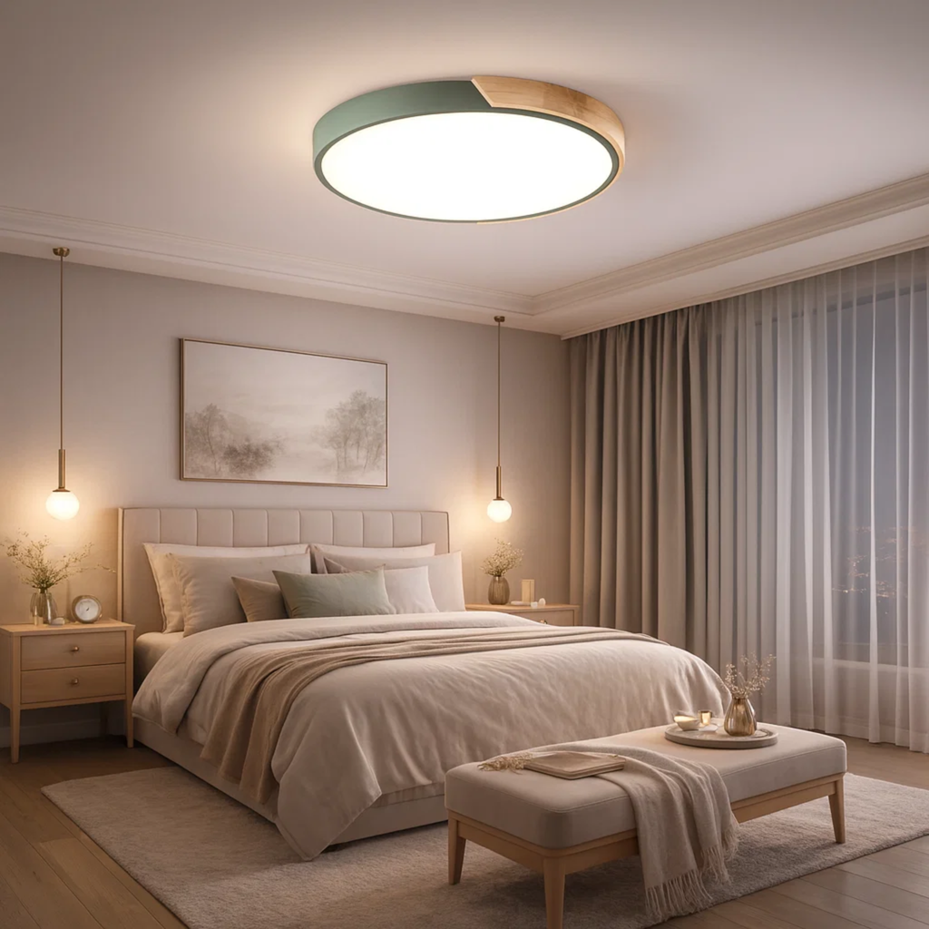 Ronde LED plafondlamp met kleuraccent