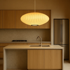 Suspension Japandi avec abat-jour en tissu doux