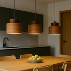 Travertine pendant lamp for a natural atmosphere