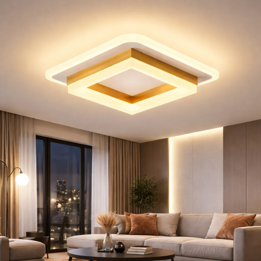 Modern square ceiling lamp with LED