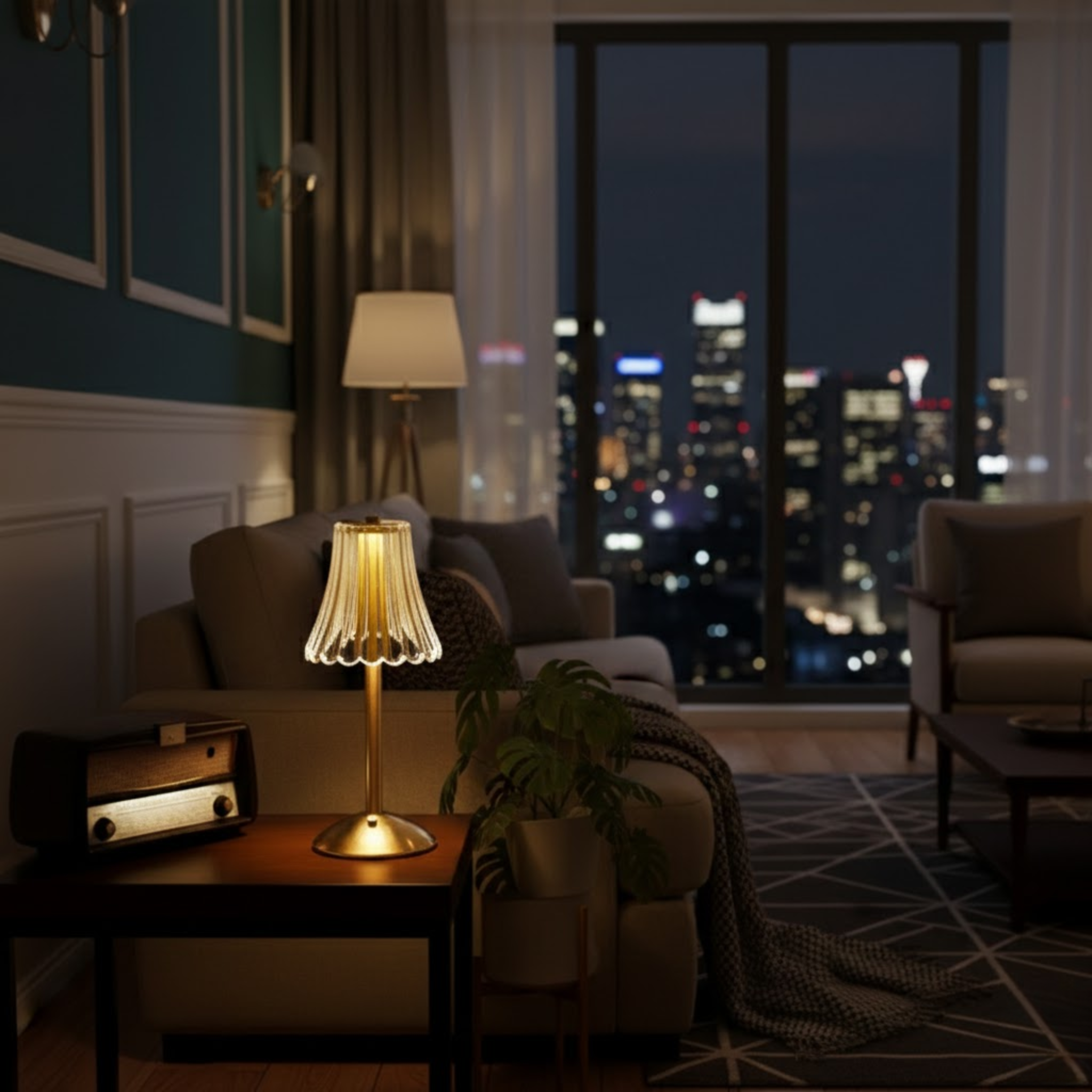 Klassieke sfeervolle kristallen tafellamp