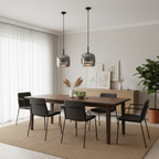 Nordic hanglamp met zwart glazen ontwerp