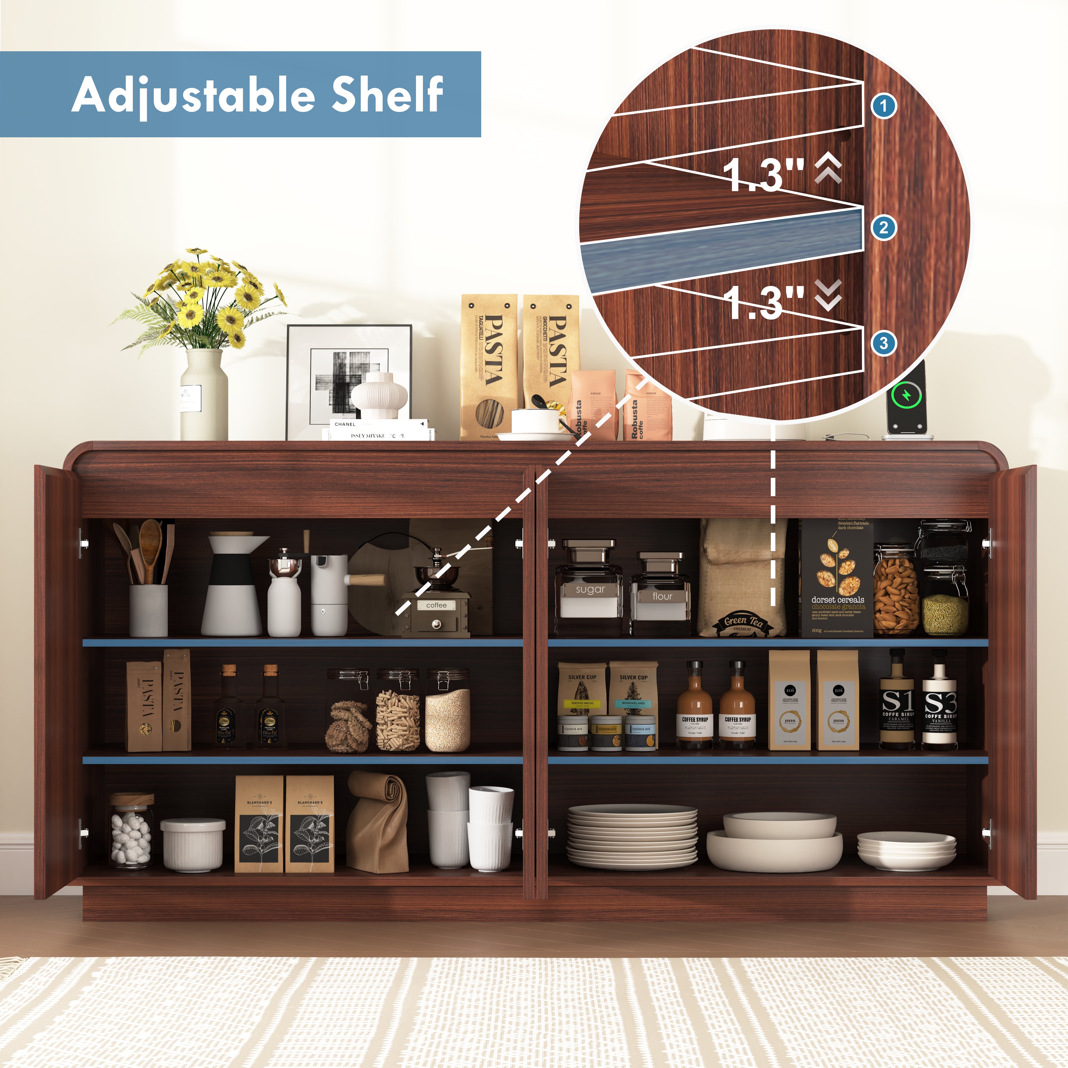 Hanne Fluted Walnut Sideboard