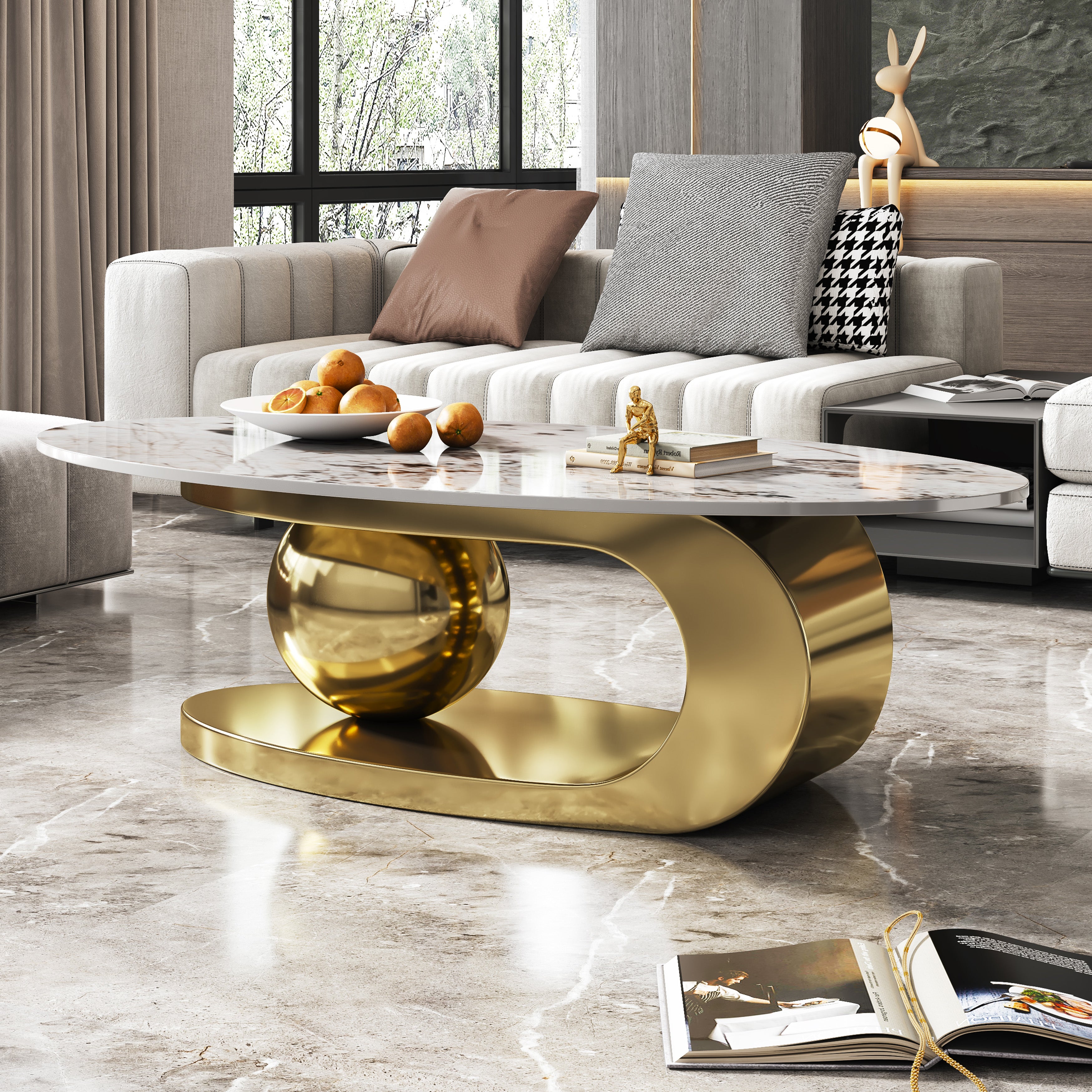 Lauge Oval Marble Coffee Table