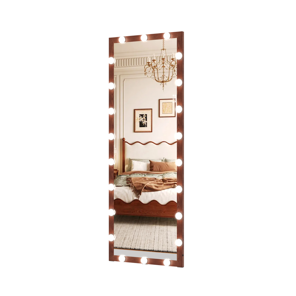 Magnhild Walnut Floor Mirror