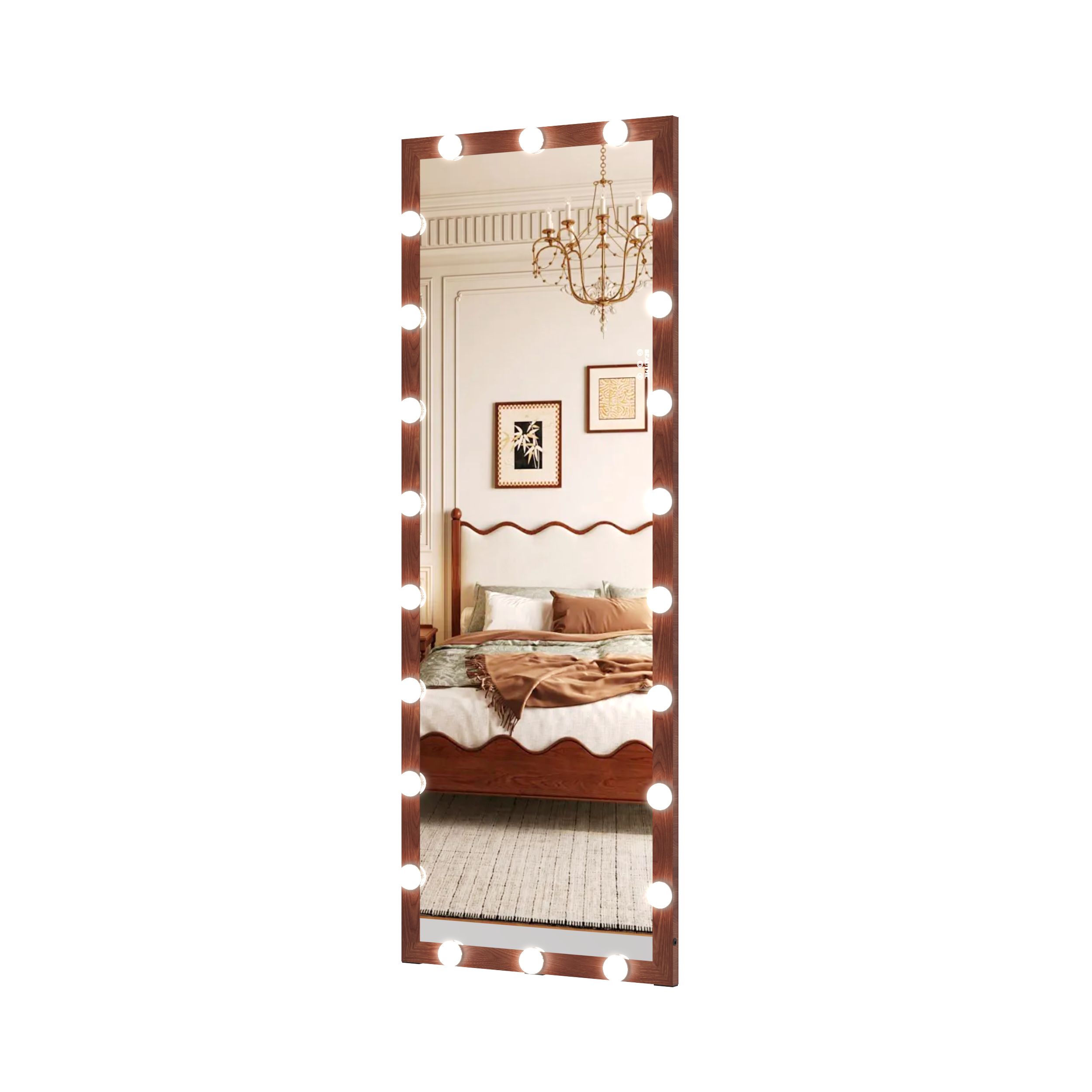 Magnhild Walnut Floor Mirror