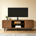 Mikkel Fluted Walnut TV Stand