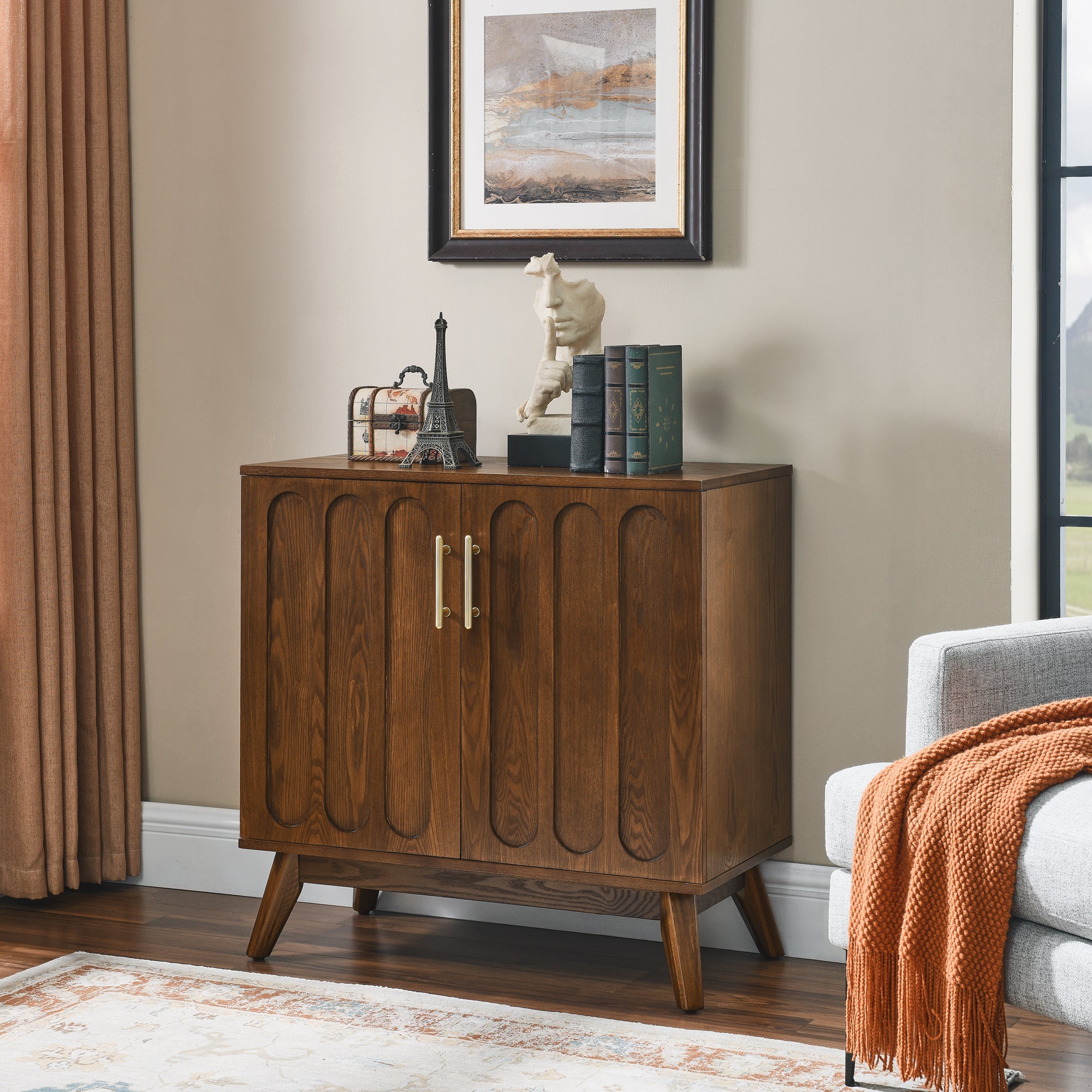 Tilde Fluted Walnut Cabinet