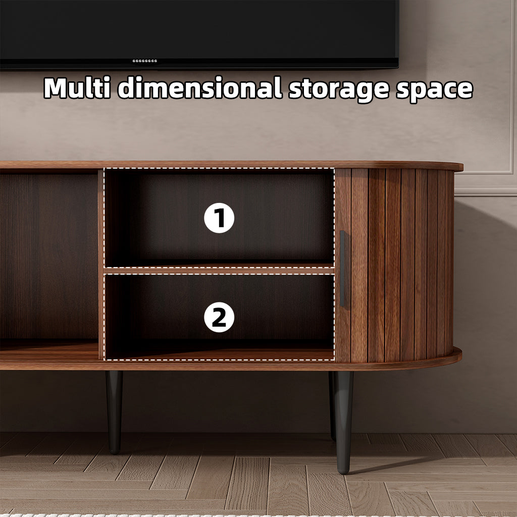 Birk Storage Walnut TV Stand