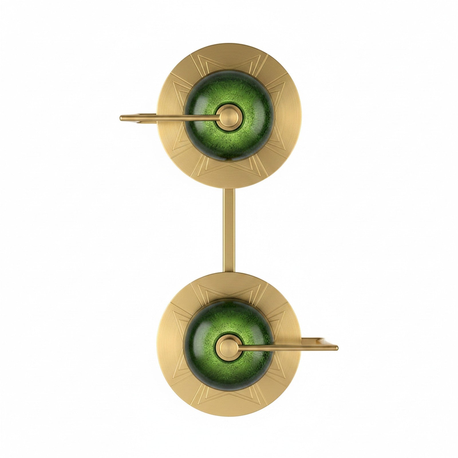 Wattle Circular Art Deco Wall Lamp on white background