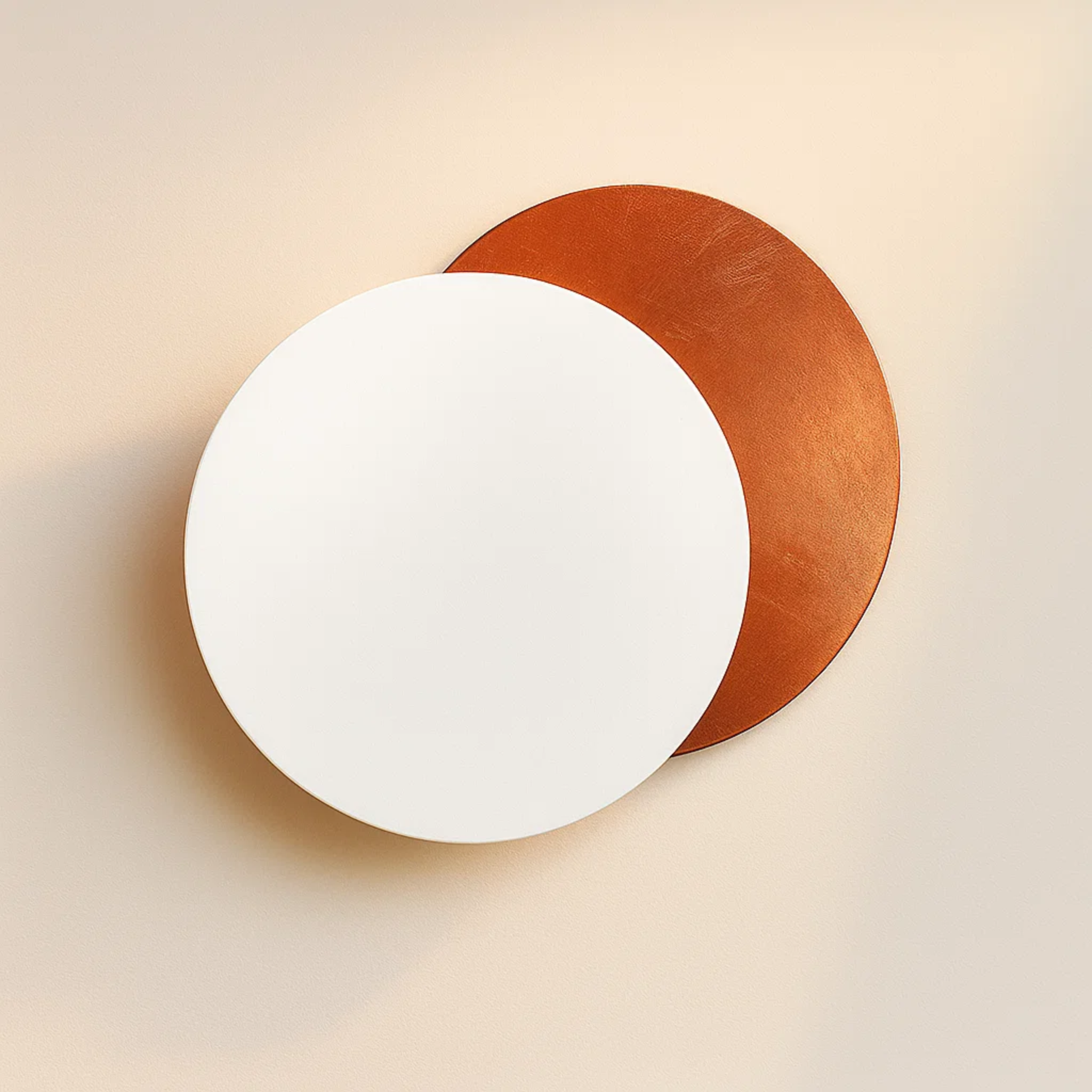 LED-wandlamp in overlappende ronde schijfvorm