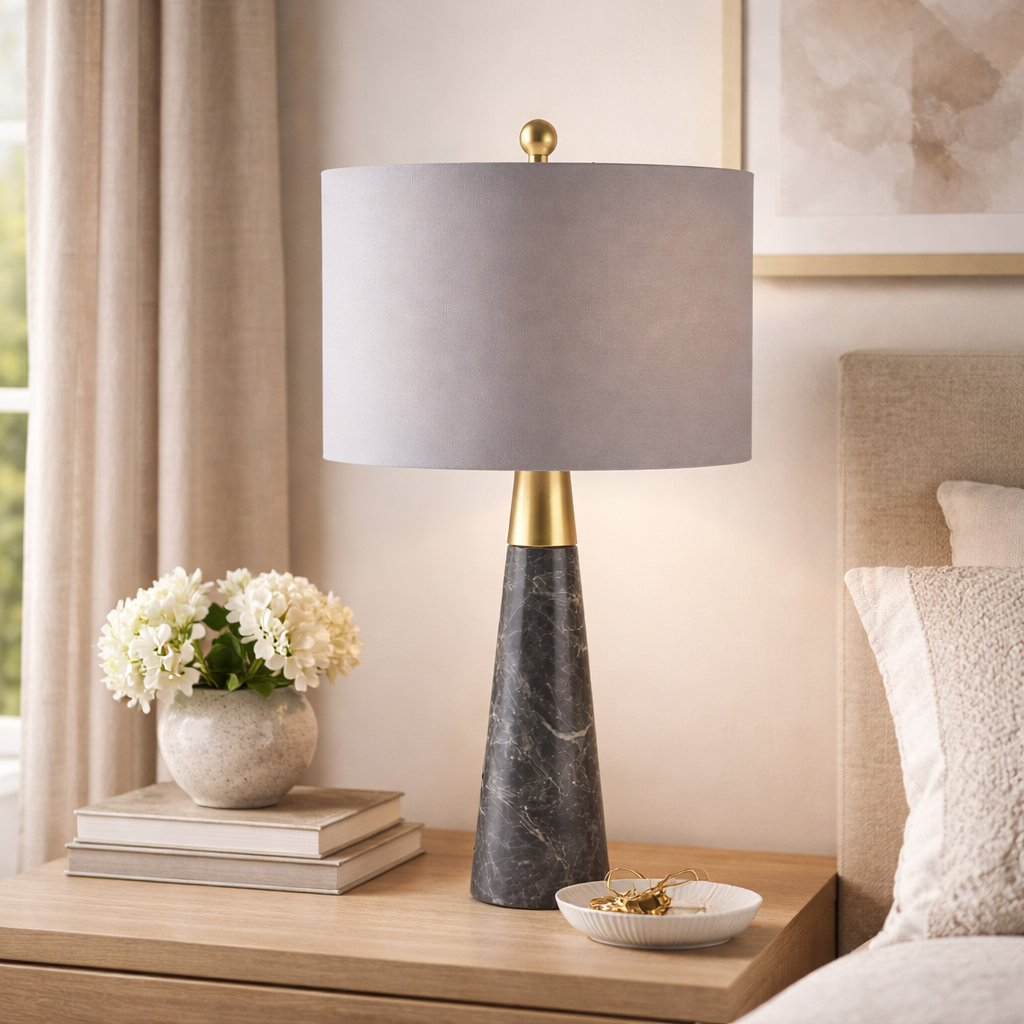 Elegant interior lamp with metal frame