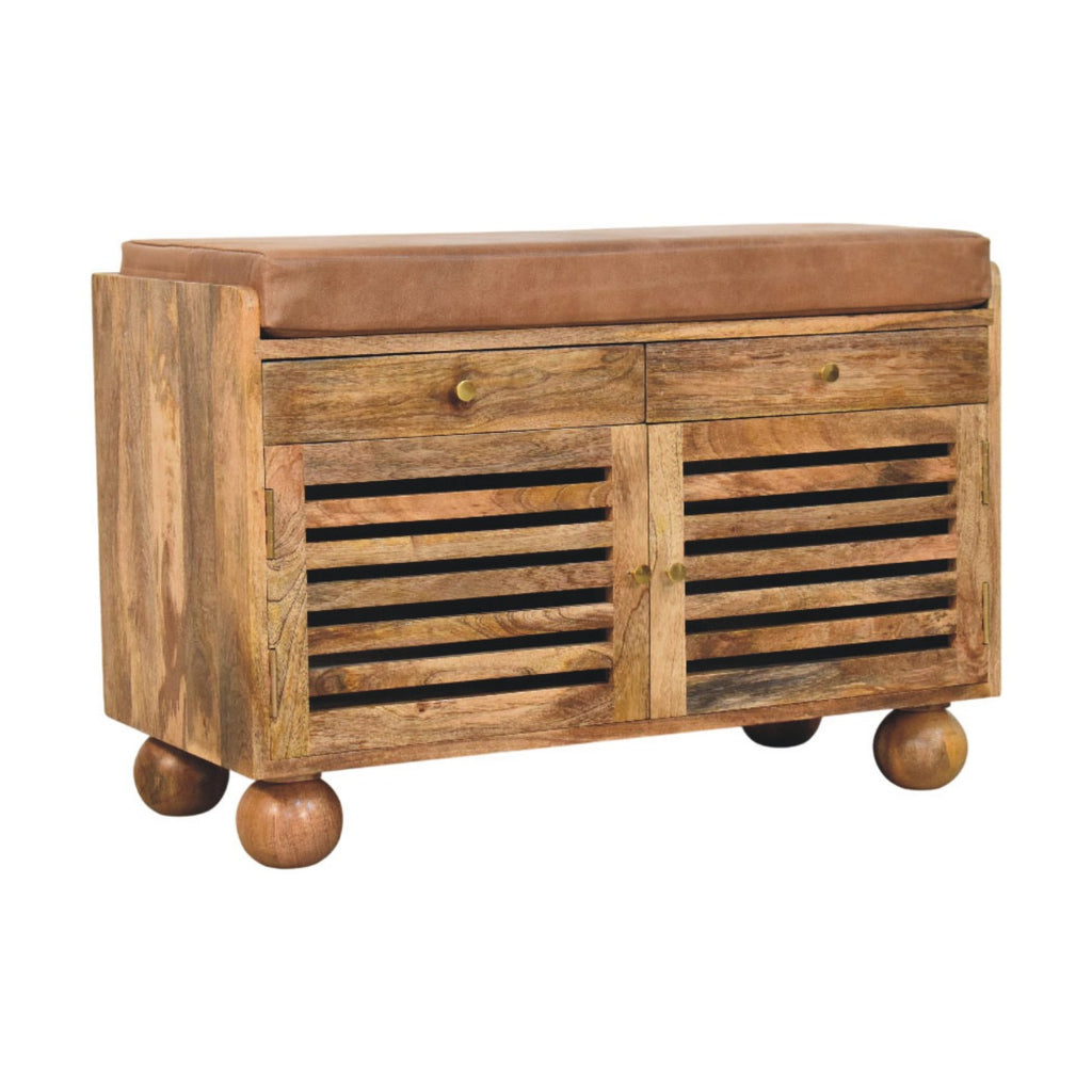 Geir Leather Cabinet