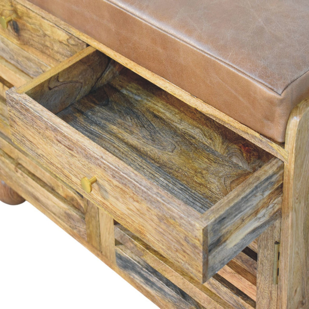 Geir Leather Cabinet