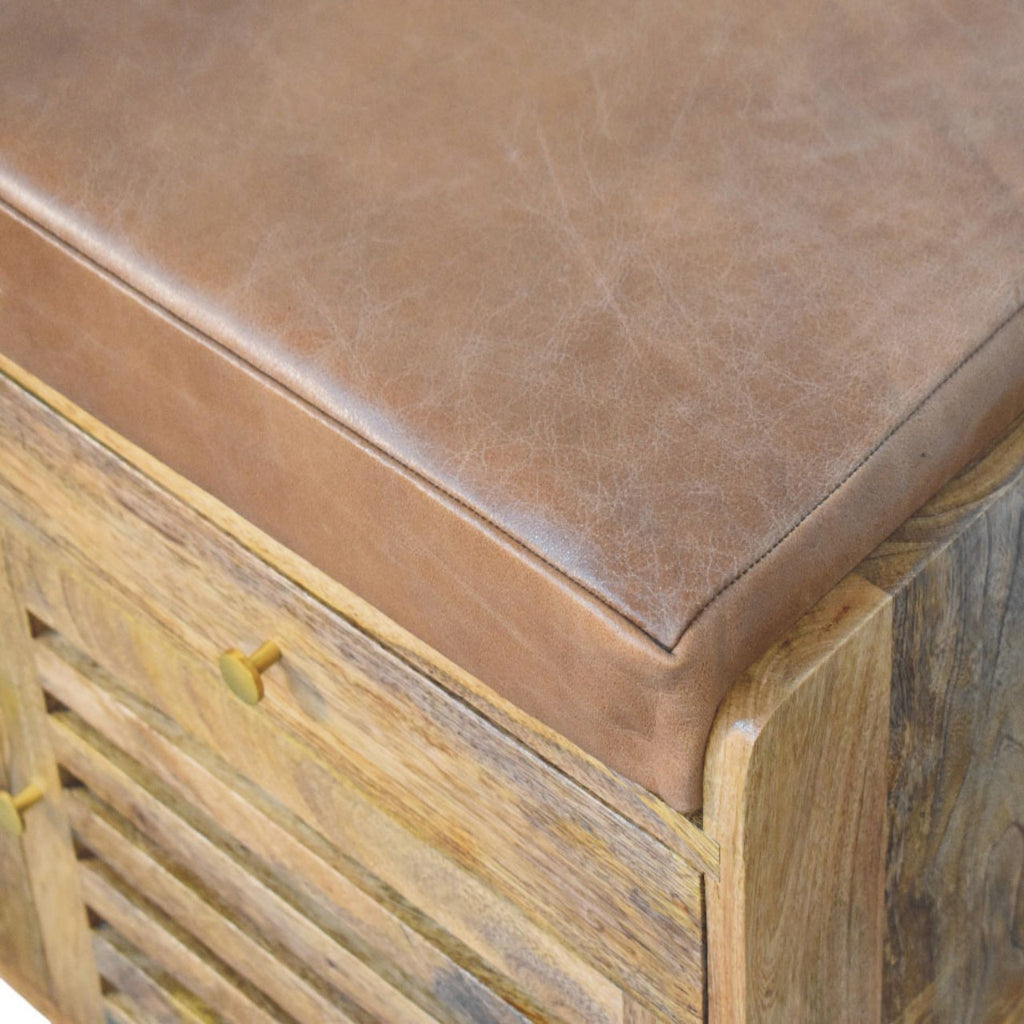 Geir Leather Cabinet