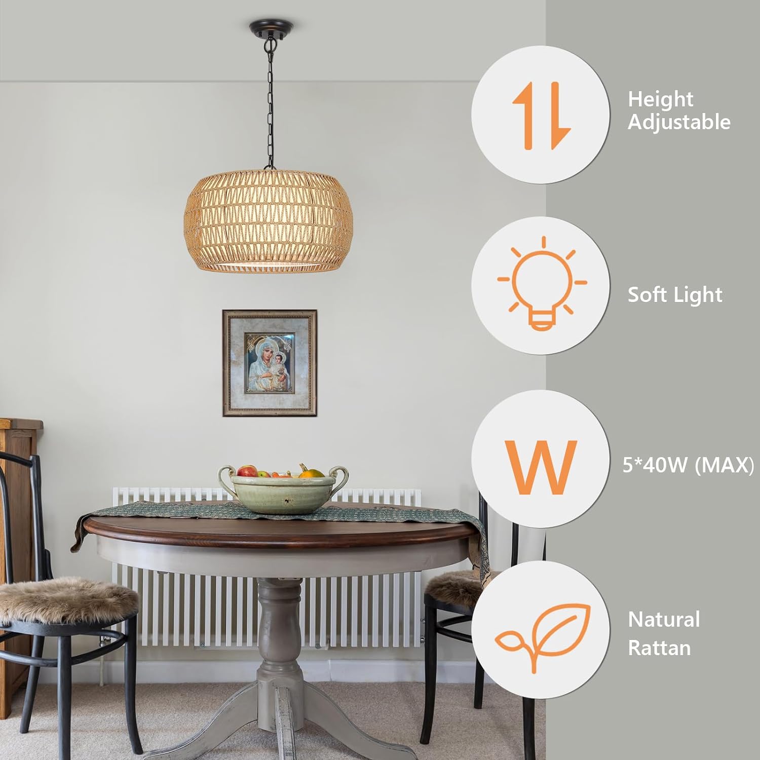 Asny Rattan Chandelier