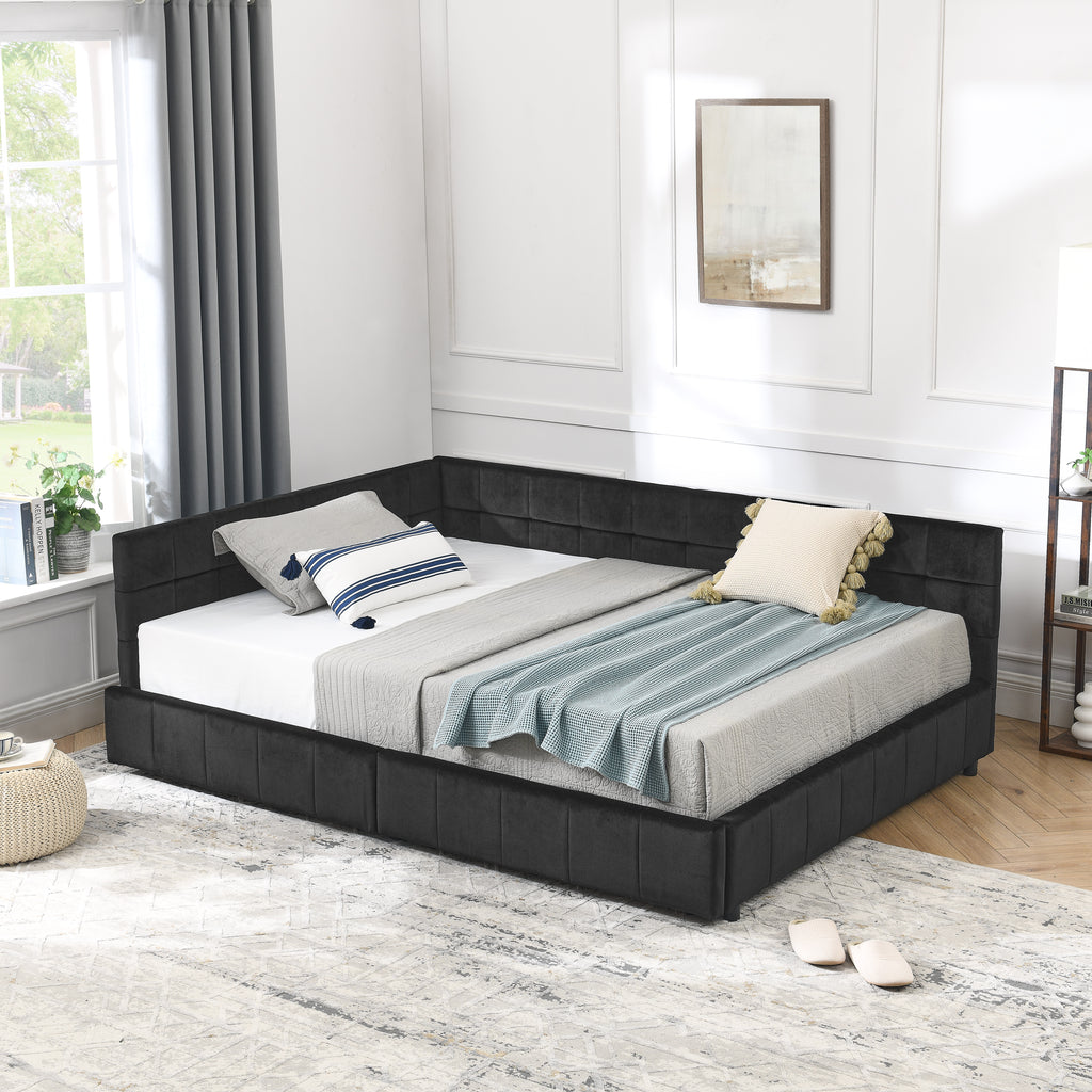 Dita Storage Velvet Full Bed Frame