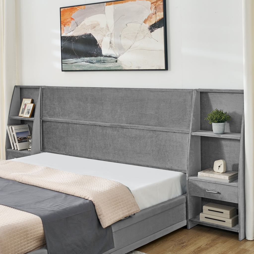 Bodil Velvet King Platform Bed Frame