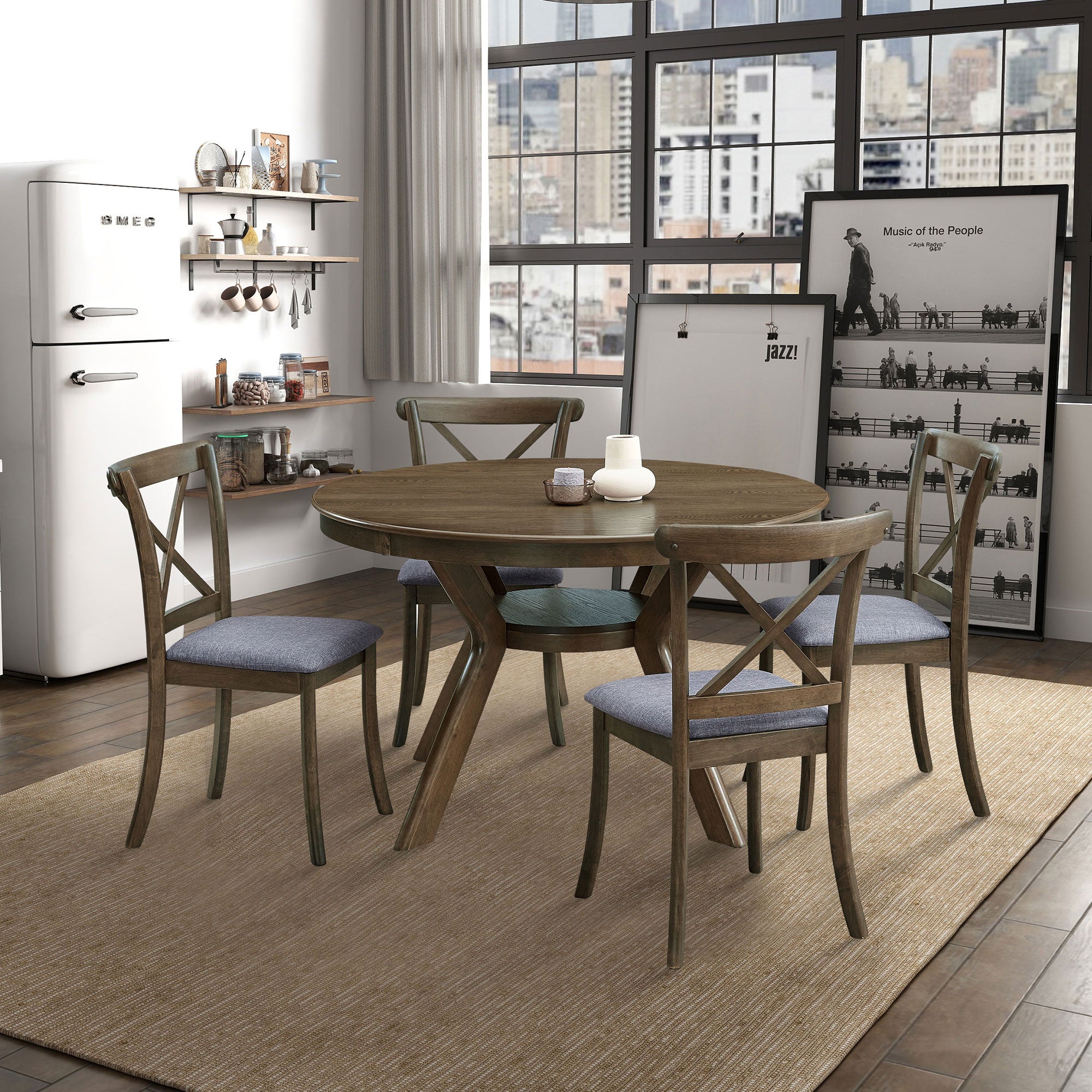 Oddny Round Oak Dining Table