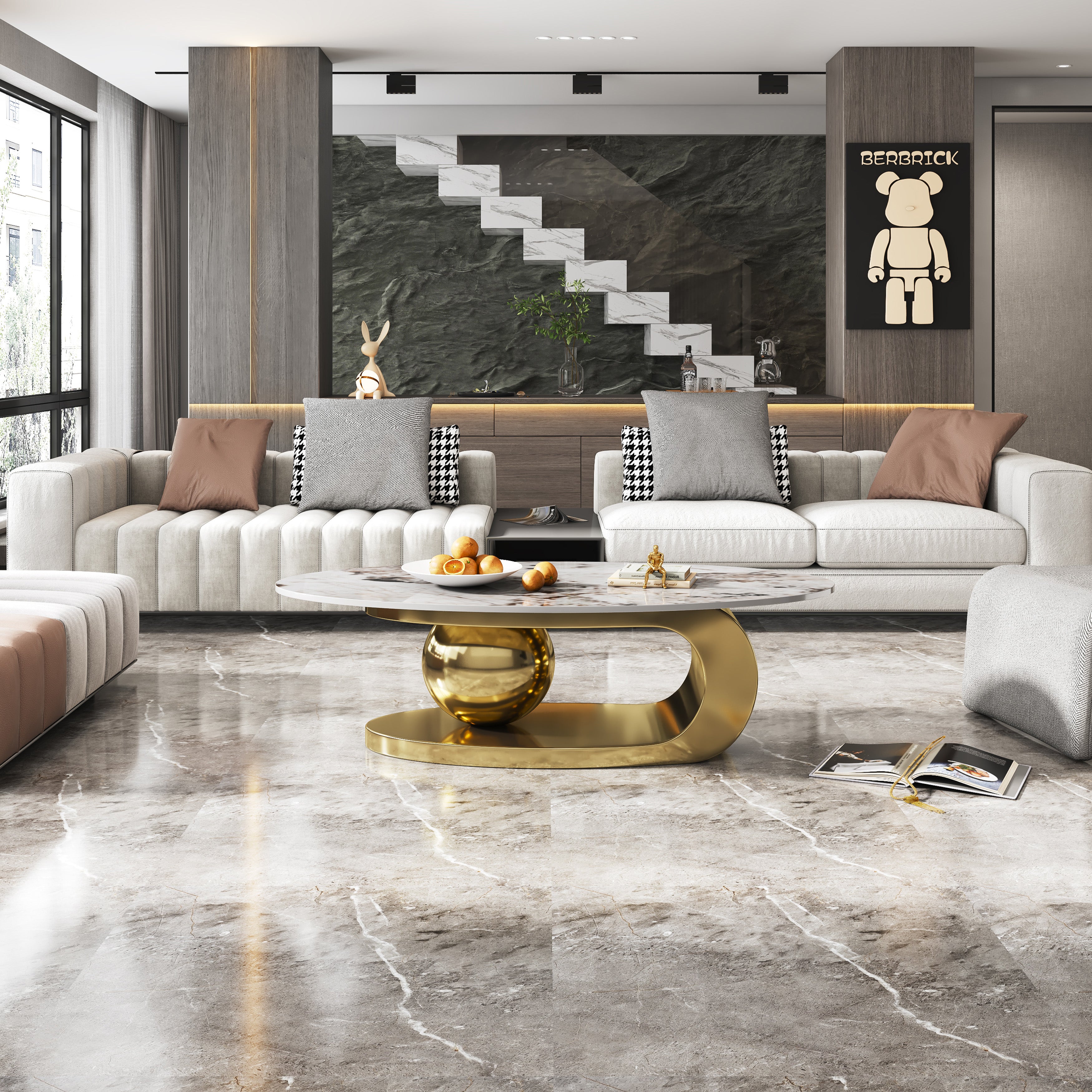 Lauge Oval Marble Coffee Table