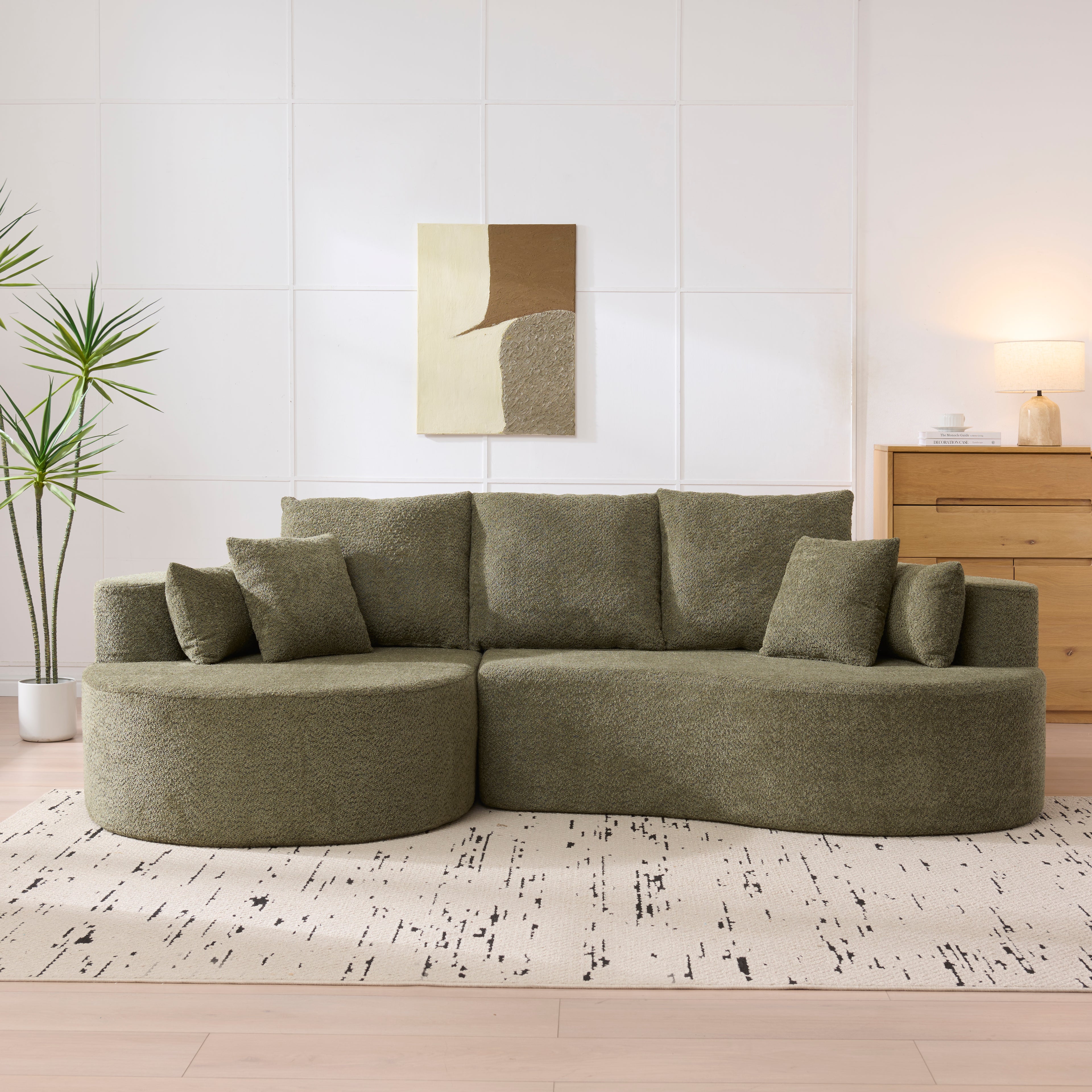 Jeppe Curved Boucle Sectional Sofa