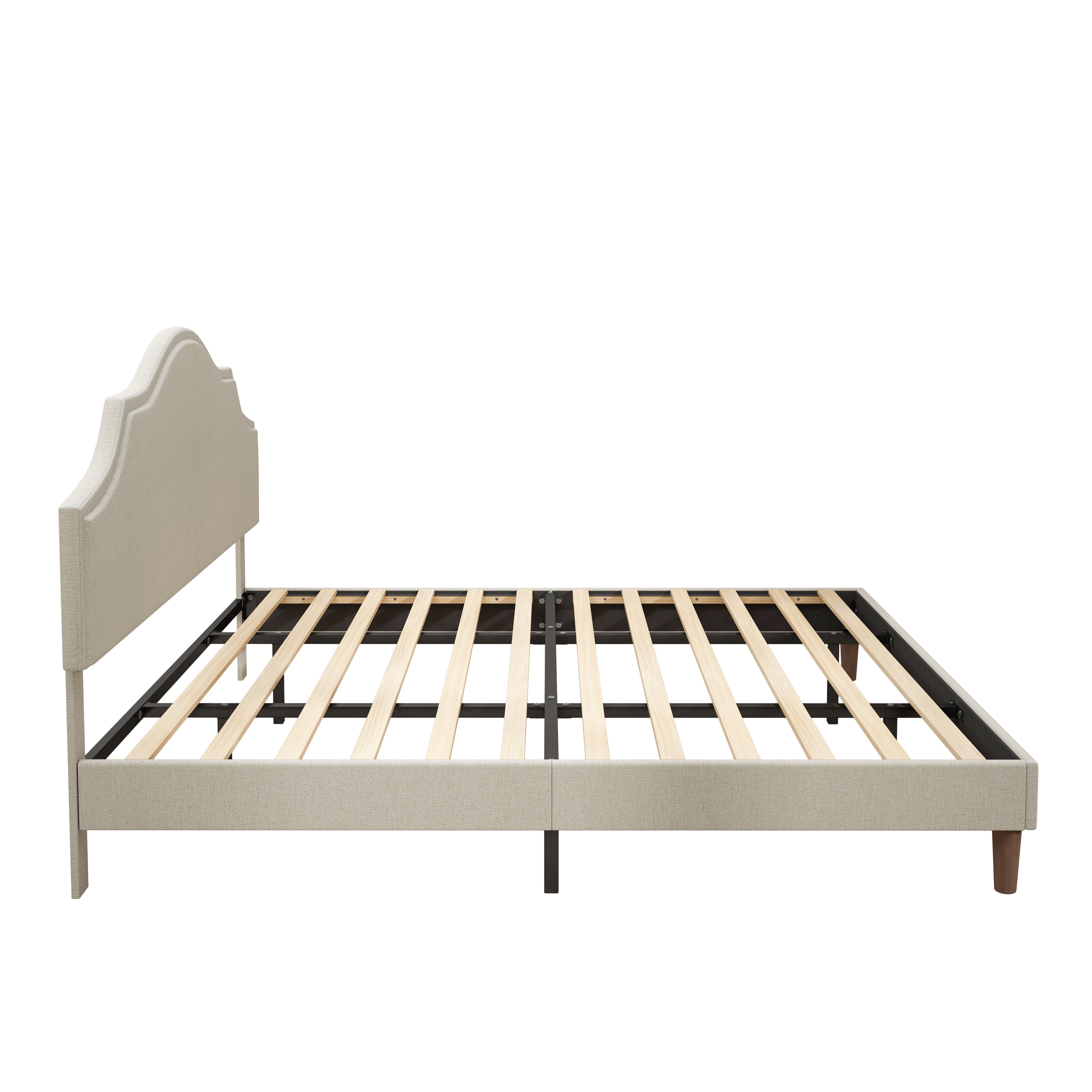 Bjorn Linen King Platform Bed Frame