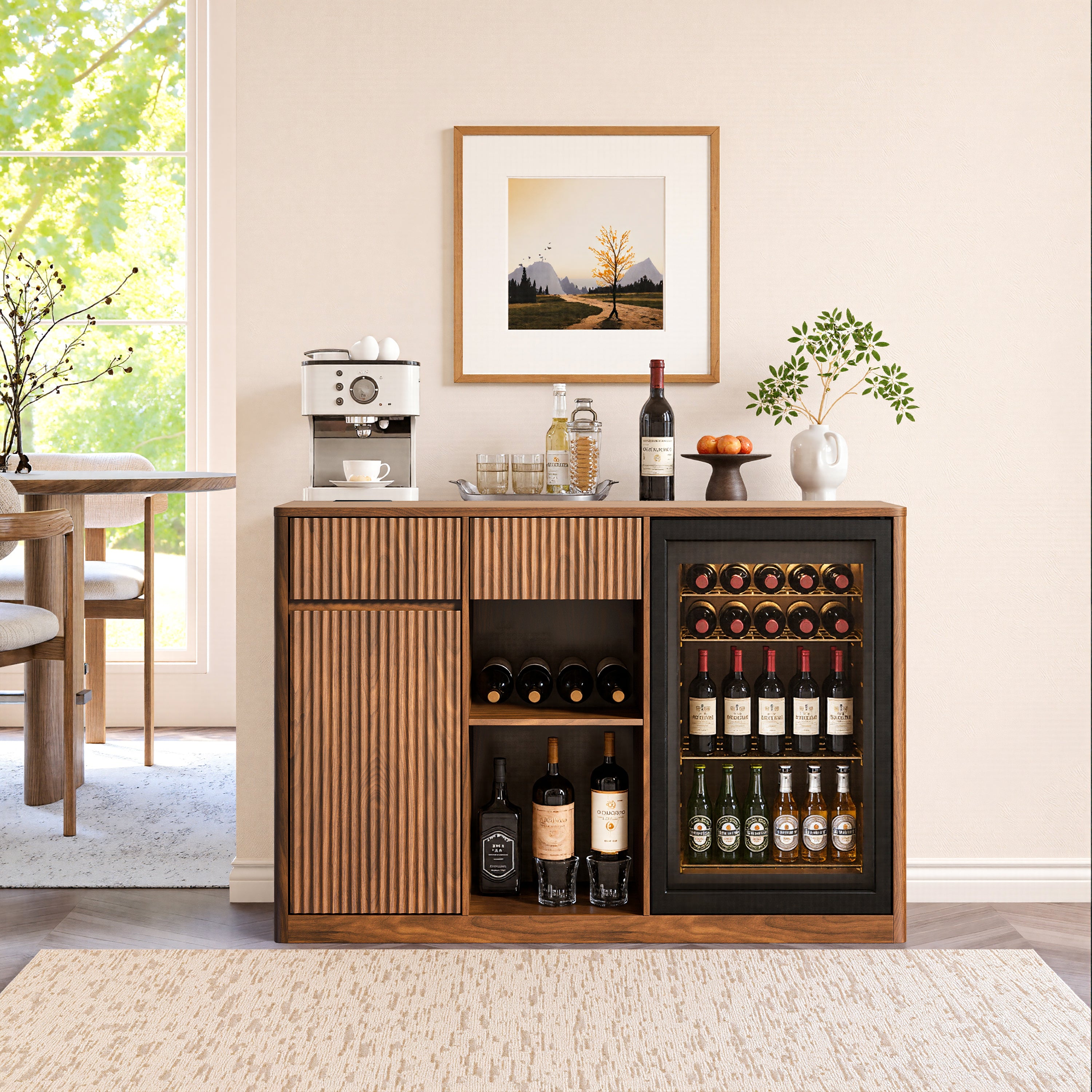 Sten Fluted Walnut Cabinet