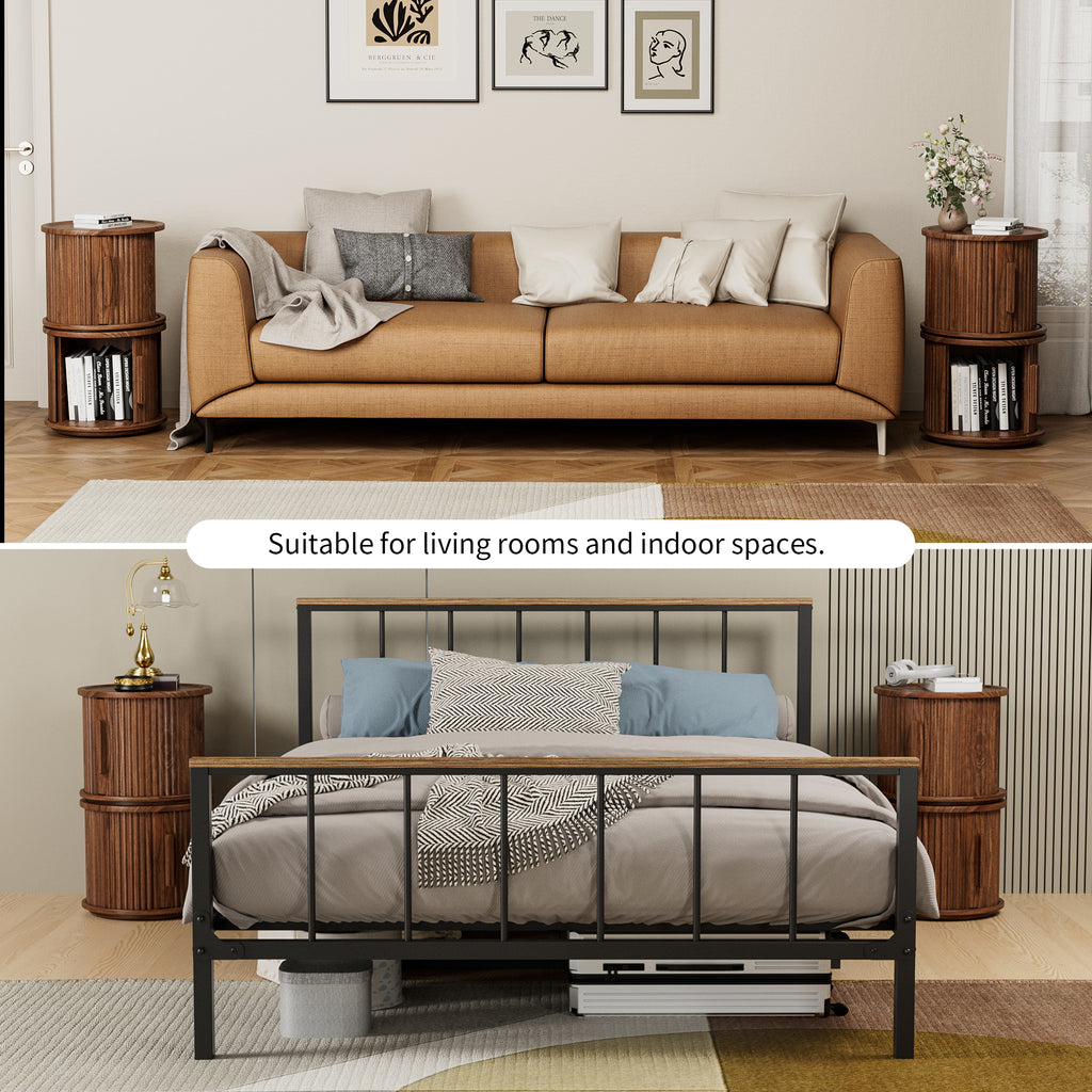 Sigrid Fluted Walnut Nightstand