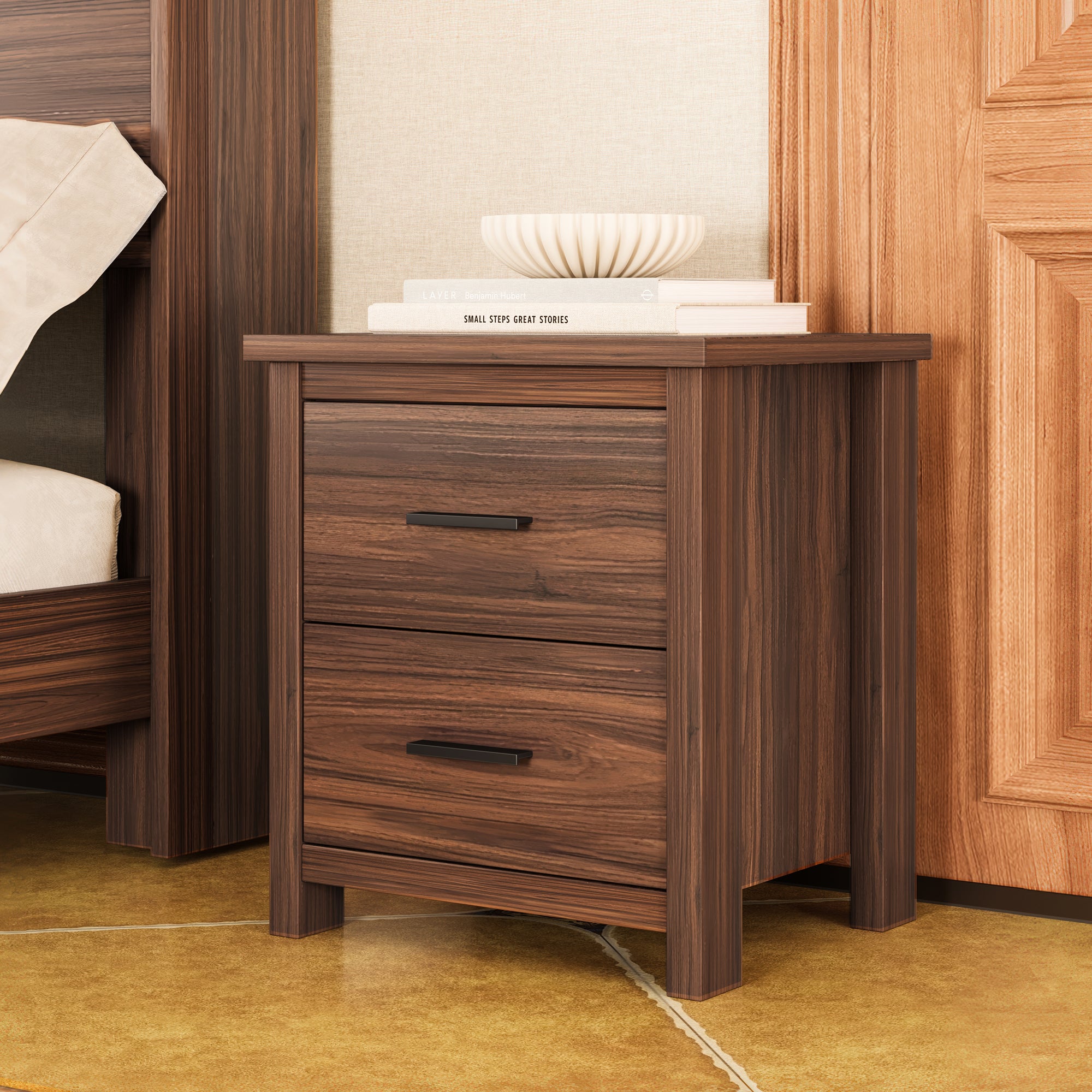 Soren Storage Walnut Bedroom Set