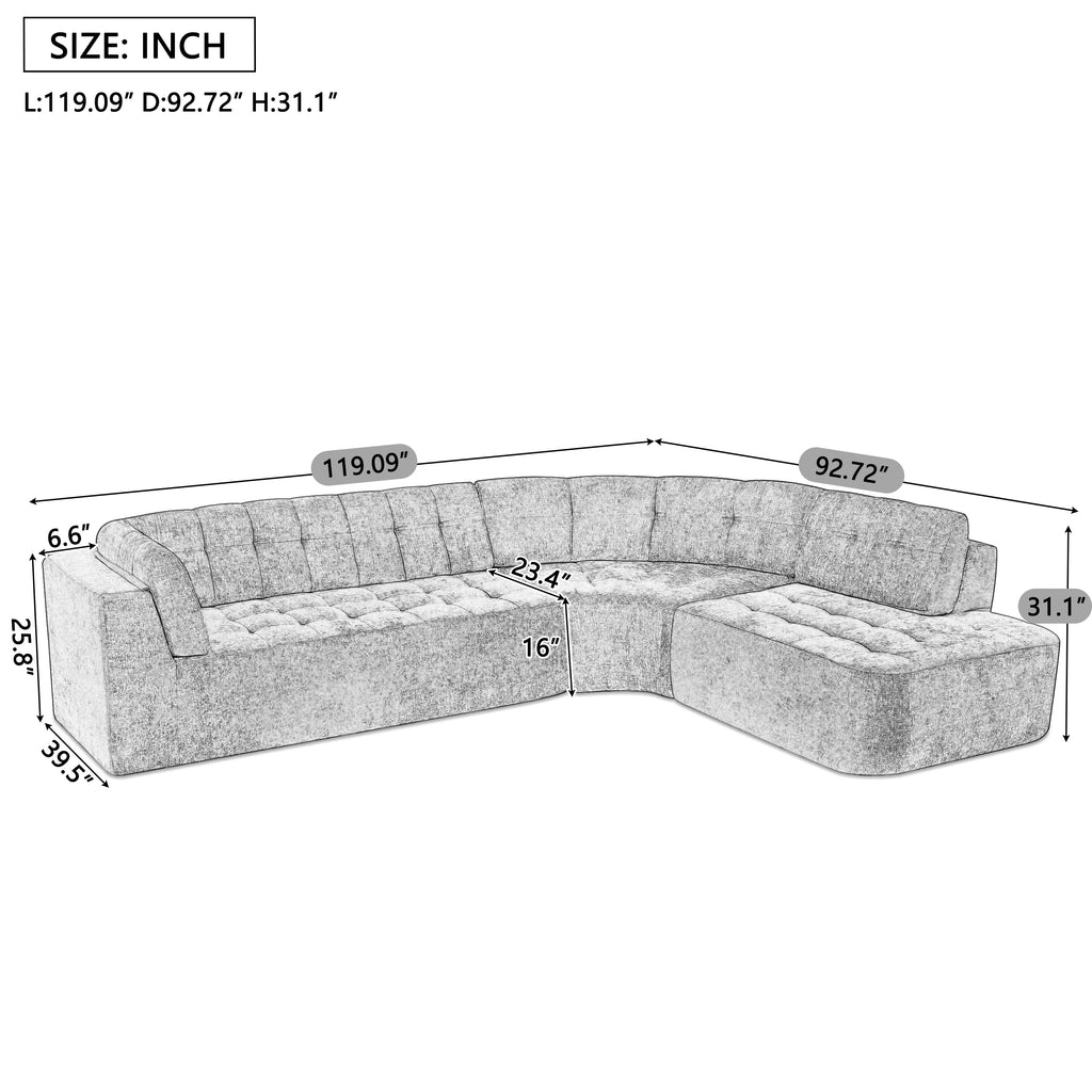 Elva Curved Sectional Sofa