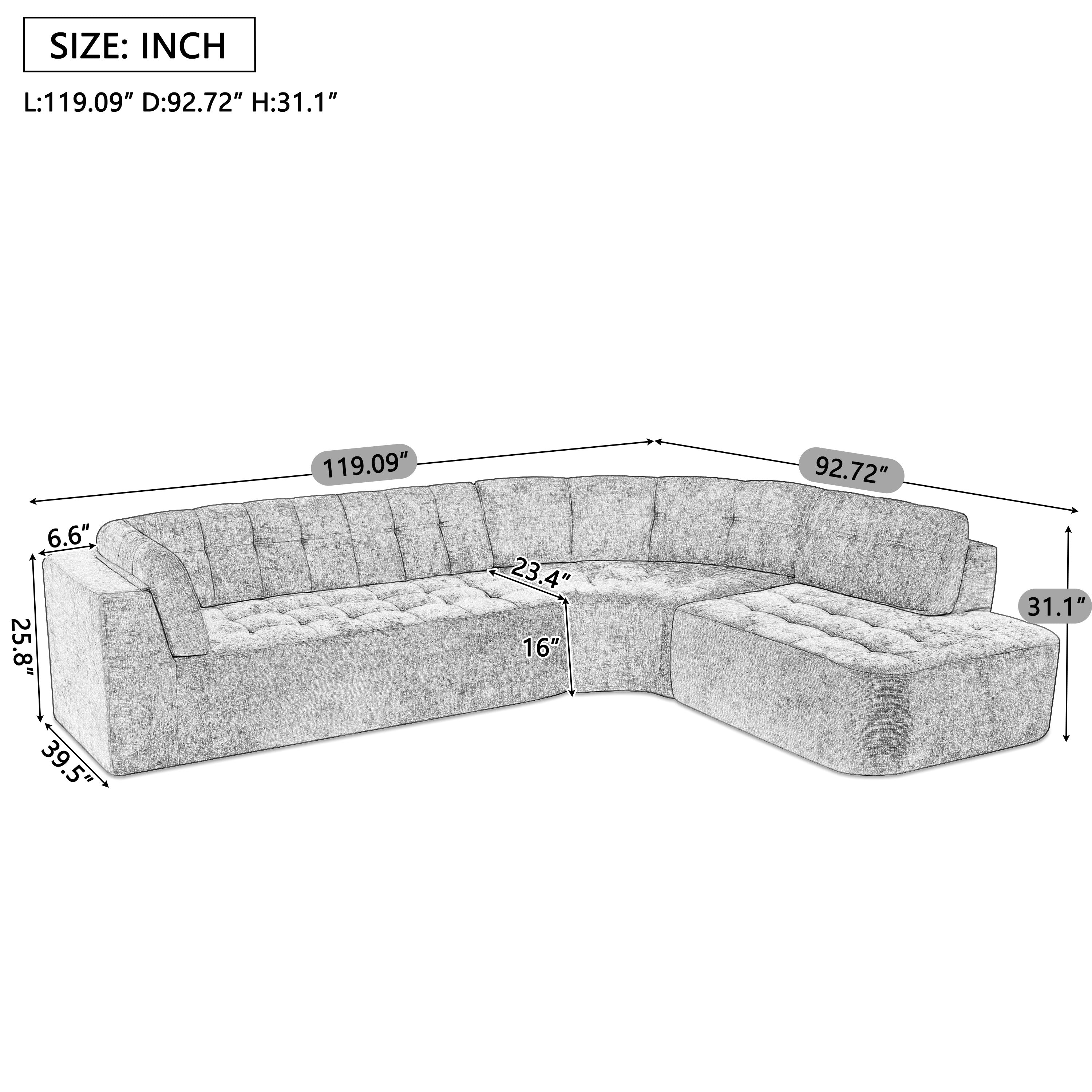 Elva Curved Sectional Sofa
