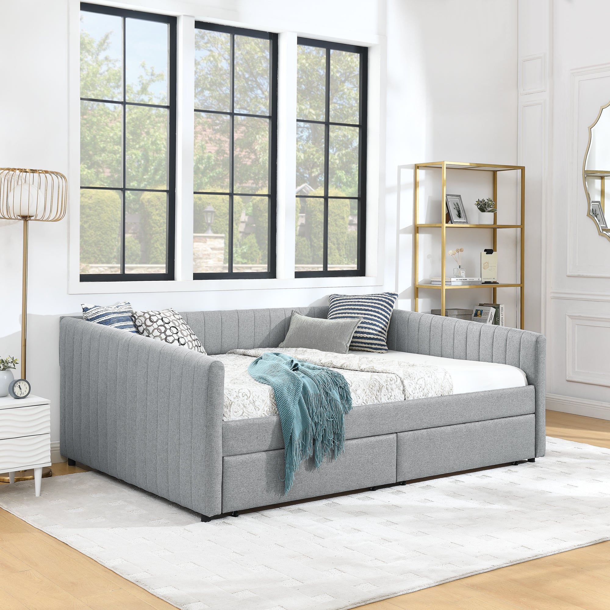 Lykke Linen Queen Bed Frame