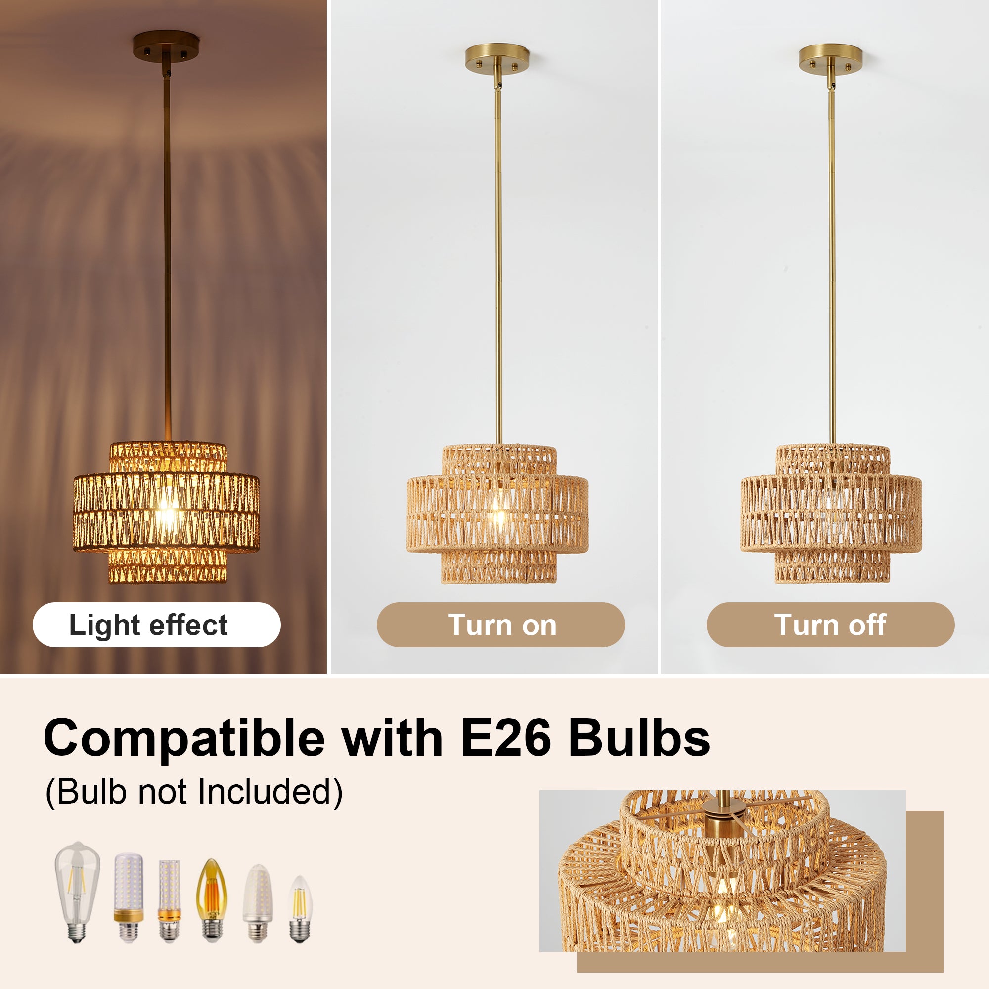 Eyja Rattan Chandelier
