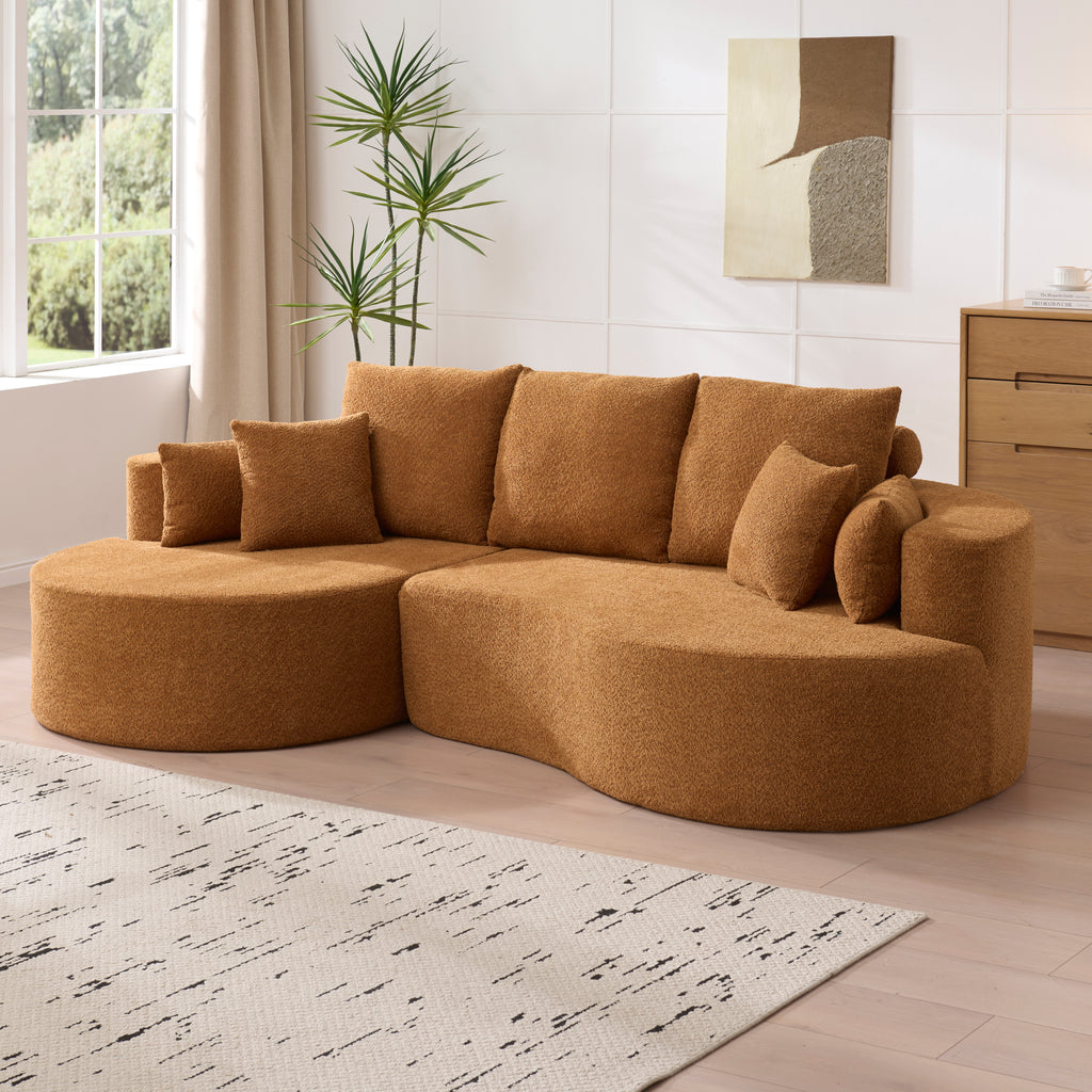 Jeppe Curved Boucle Sectional Sofa