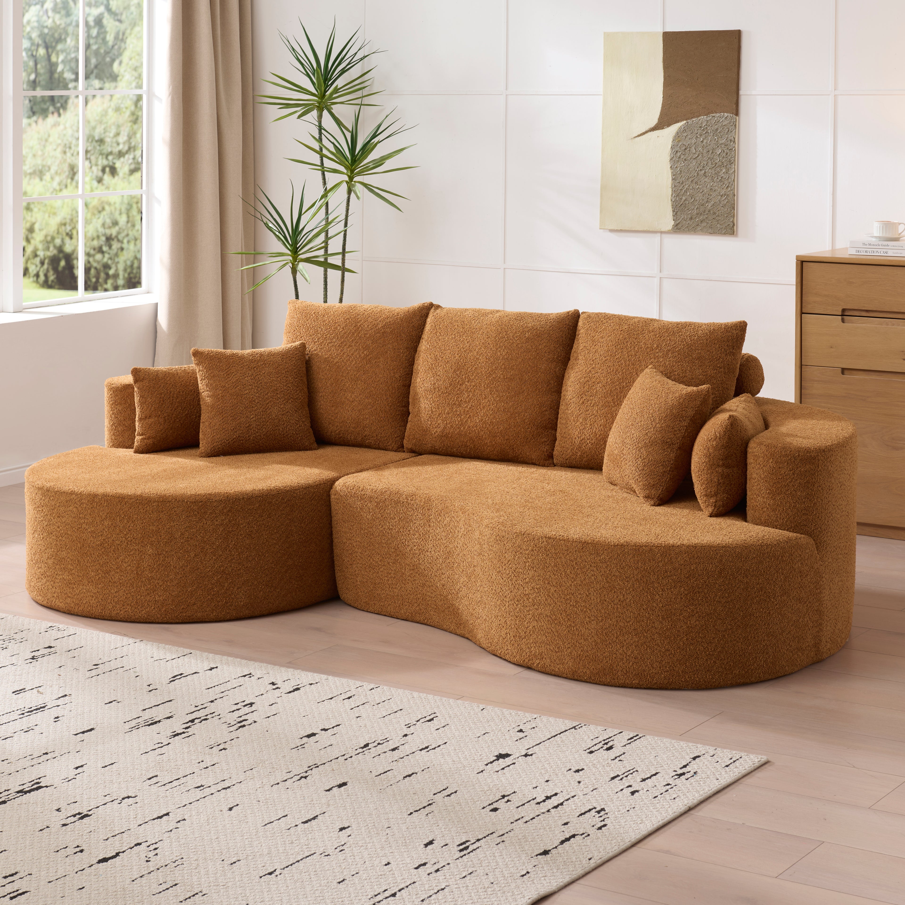 Jeppe Curved Boucle Sectional Sofa