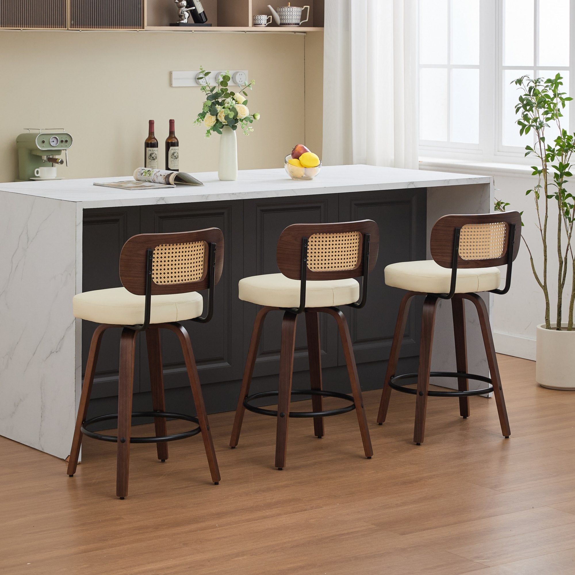 Aina Swivel Walnut Dining Chair