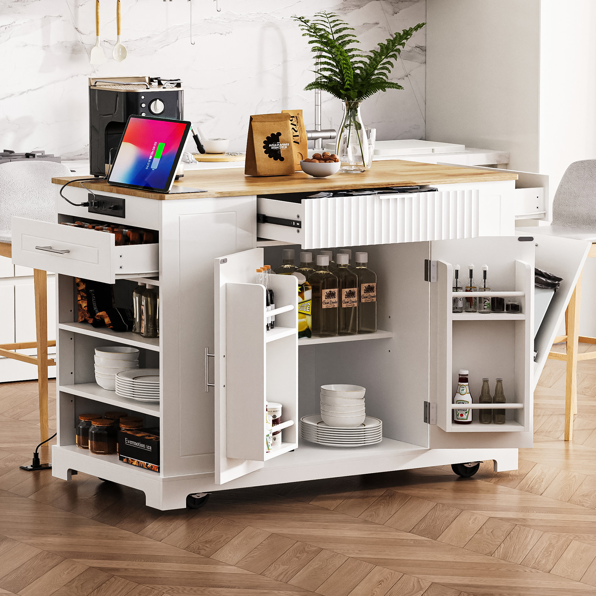 Ulrik Fluted Kitchen Island